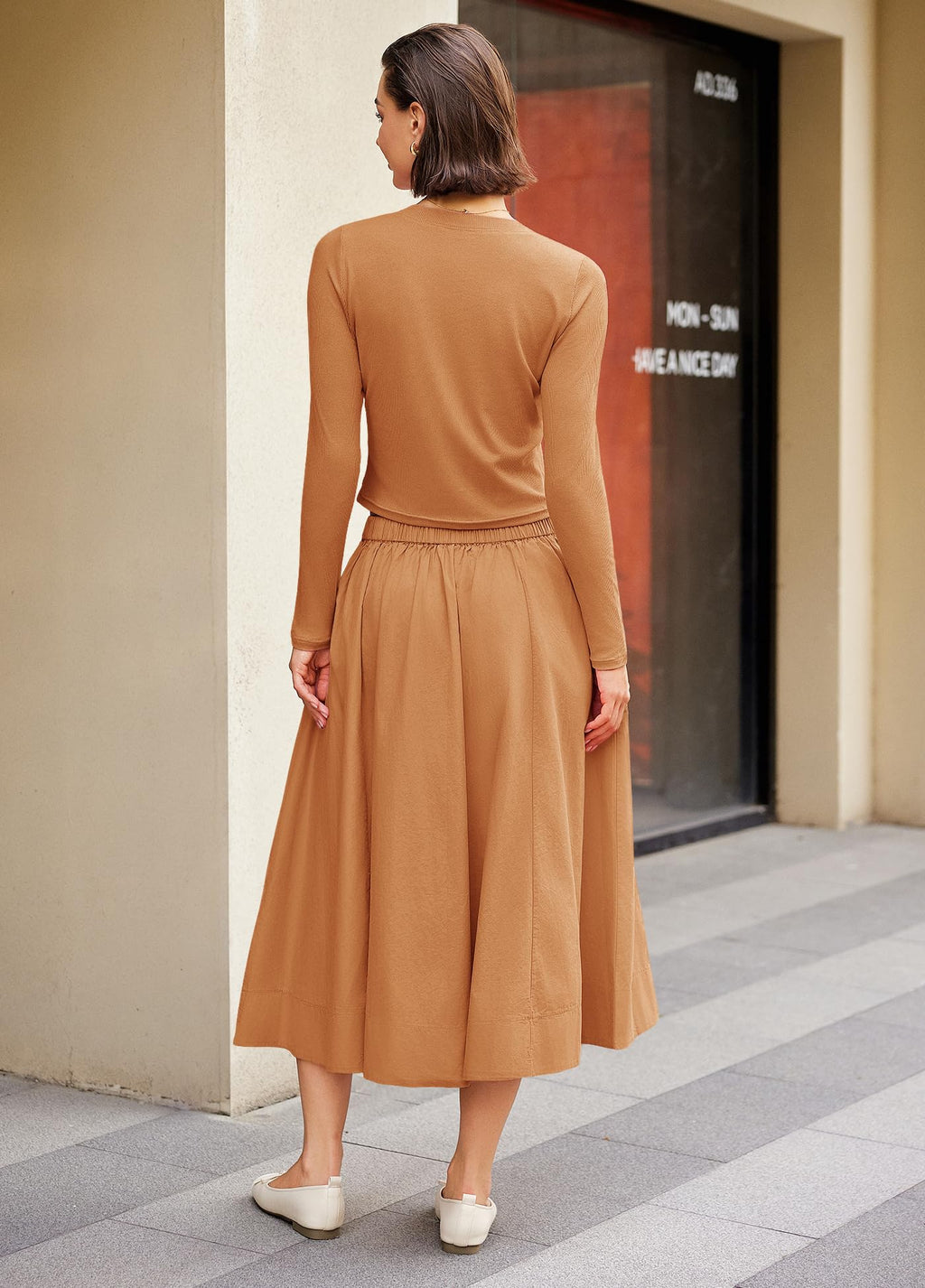 Panadila Womens 2 Piece Lounge Sets Matching Vacation Outfits Ribbed Button Down Cardigan and Elastic Waist Skirt Sets