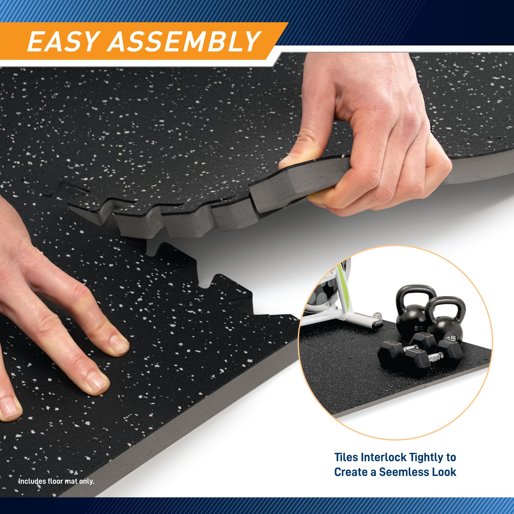 Marcy EVA Foam Interlocking Flooring Mat High Density Non-Slip Tiles for Fitness Equipment, Workout Cushion and Floor Protection