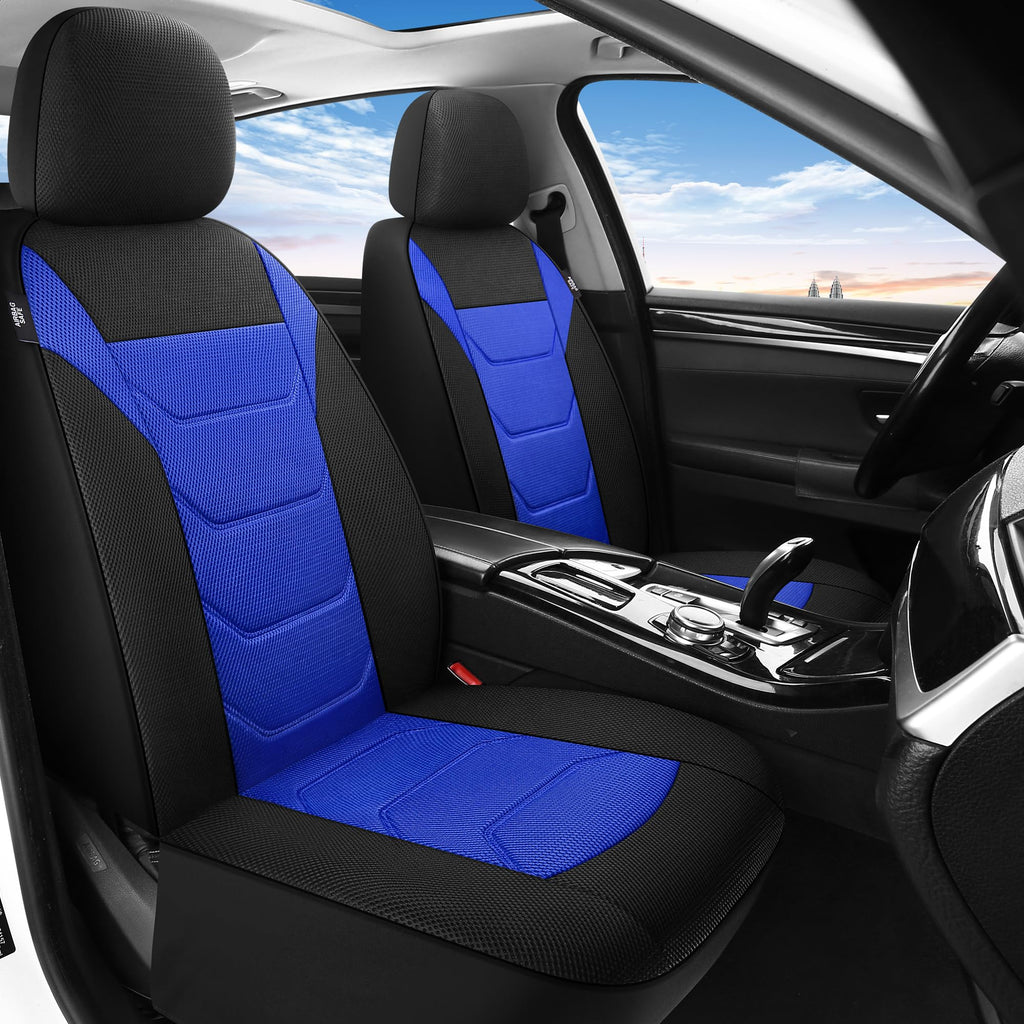 Pariiaotin 3D Air Mesh Car Seat Covers Front Sets Washable and Breathable Premium Cloth Automotive Vehicle Seat Covers for Cars Interior, Universal Fit for Most Cars, Sedan, Truck, SUV(Black)