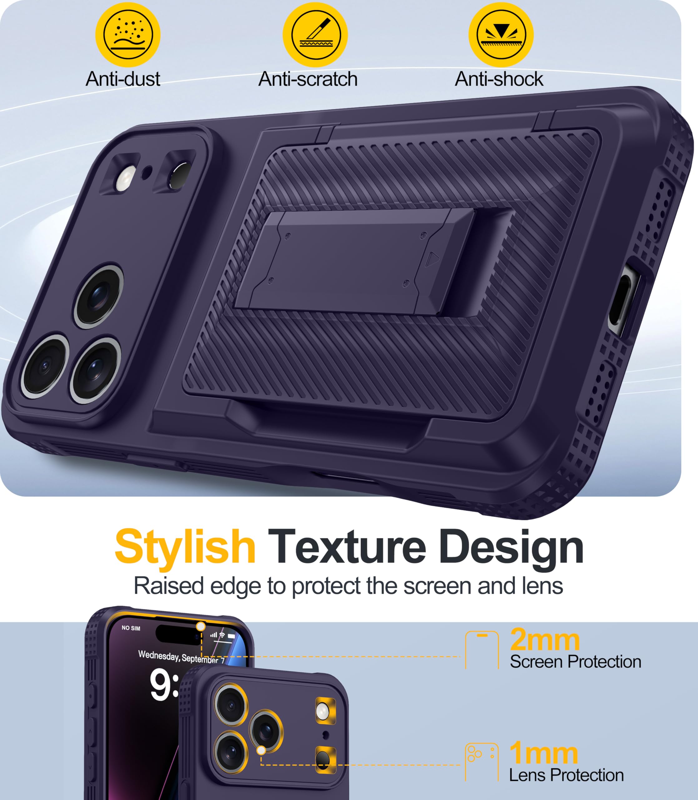 Oneagle Wallet for iPhone 16 Pro Max Case with Card Holder (4-5 Cards) [RFID Blocking] [Privacy Screen Protector] Full Camera Protection & Kickstand, 15FT Shockproof Phone Case for iPhone 16 Pro Max