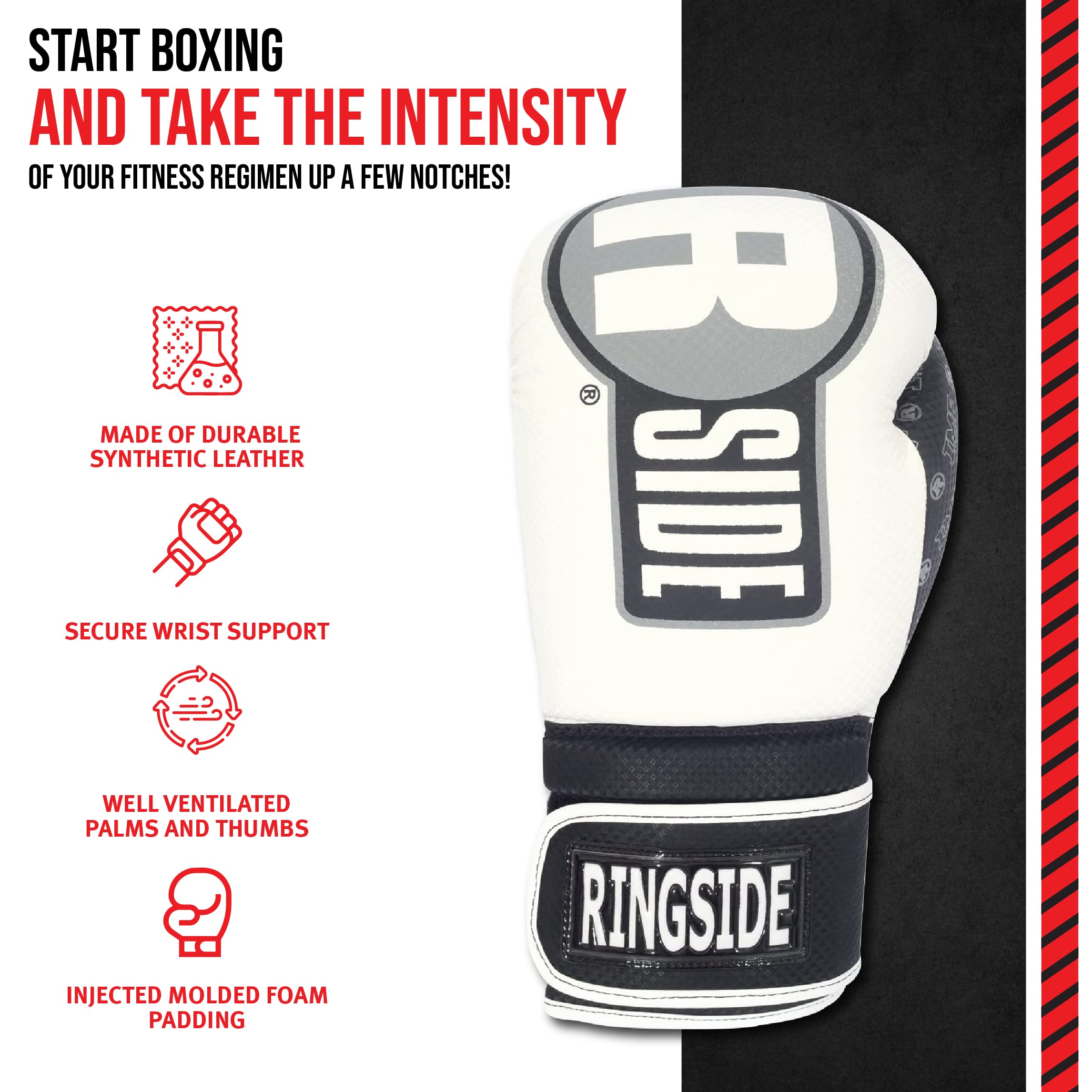 Ringside Apex Bag Gloves, IMF-Tech Boxing Gloves with Secure Wrist Support, Synthetic Boxing Gloves for Men and Women