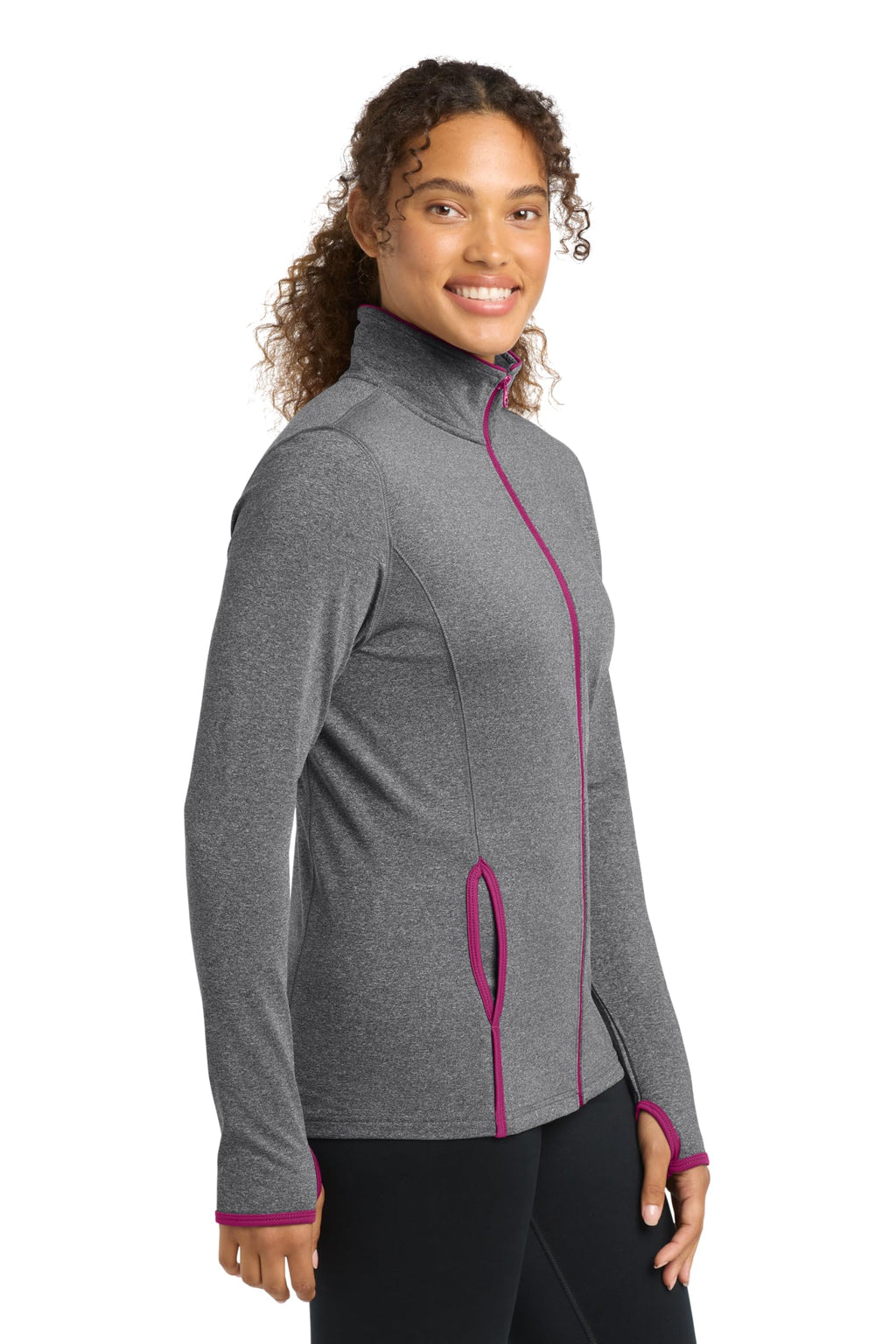 SPORT-TEK Women's Sport-Wick Stretch Contrast Full Zip Jacket
