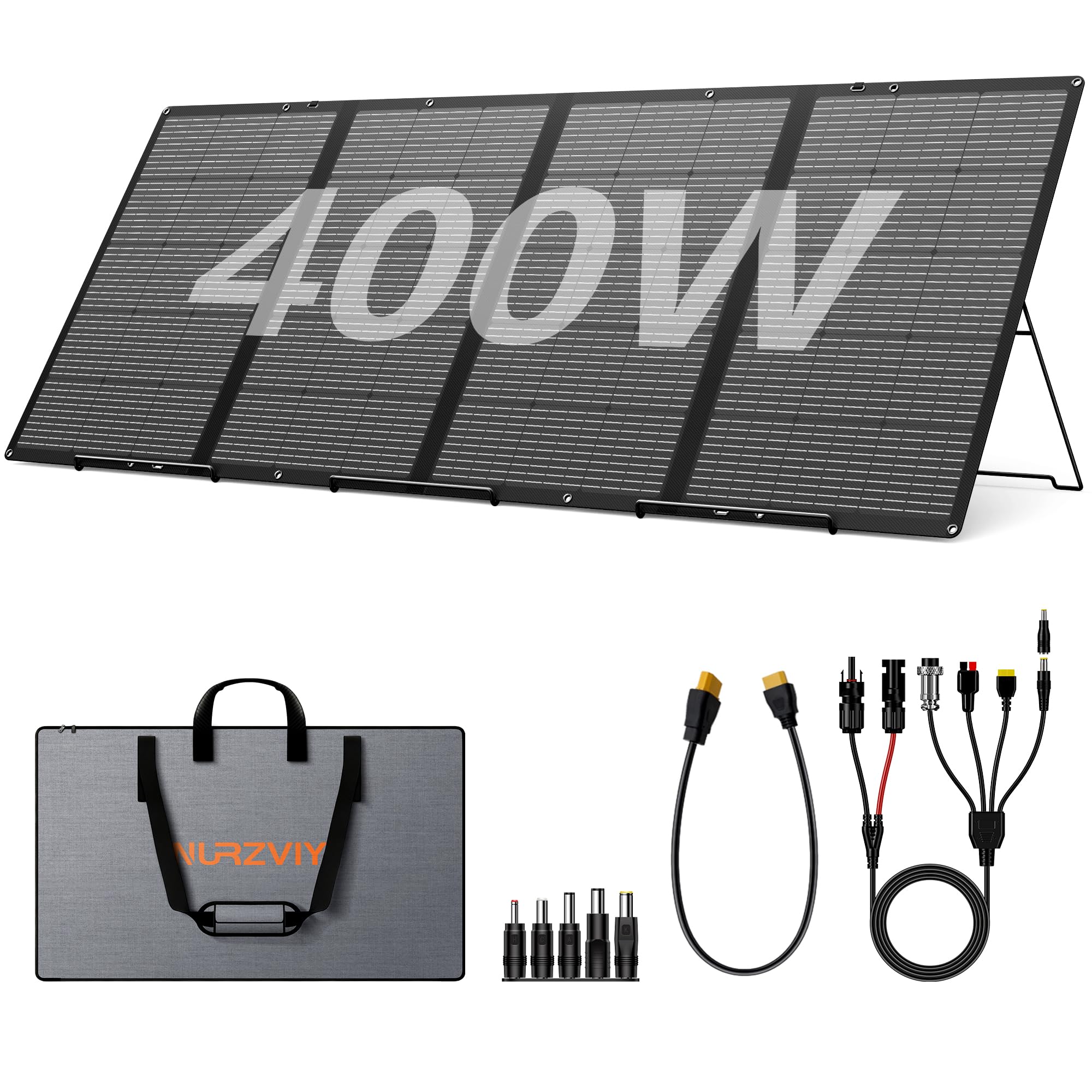 Portable Solar Panel 80 Watt for Power Station, IP67 Waterproof Foldable Solar Cell Solar Charger w/ XT60 Anderson DC 8mm 7909 5521 Connector for Camping, RV, Off Grid Living
