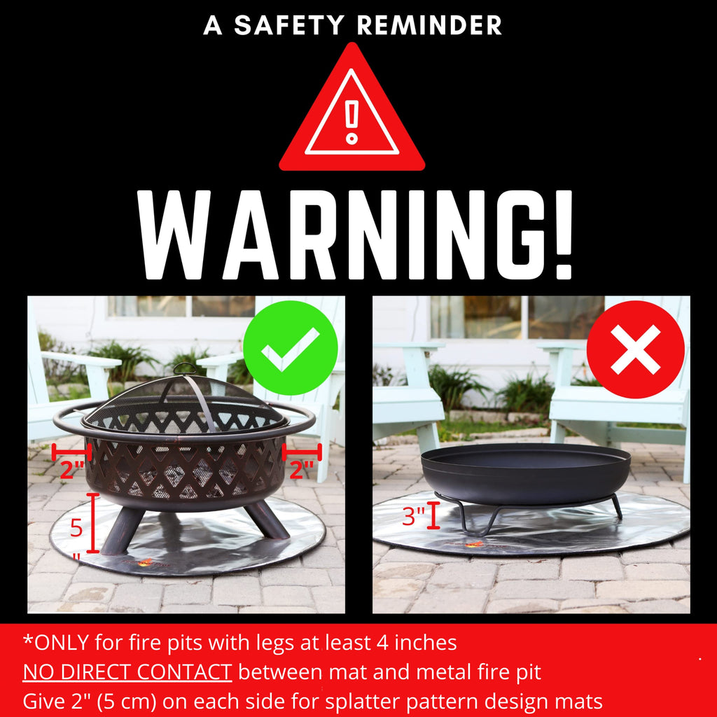 Fire Pit Mats for Under fire Pit 24" Round Non Combustable Heat Deflector Fire Resistant Fireproof Mat/Fireplace Mat. Pad Protector for firepit, Grill