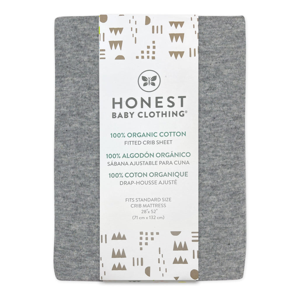 HonestBaby Unisex-Baby Fitted Crib Sheets Set Standard Mattress, 100% Organic Cotton Baby Boys, Girls, Neutral, 1 Pack - Peach Skin Painted Buffalo Check, One Size