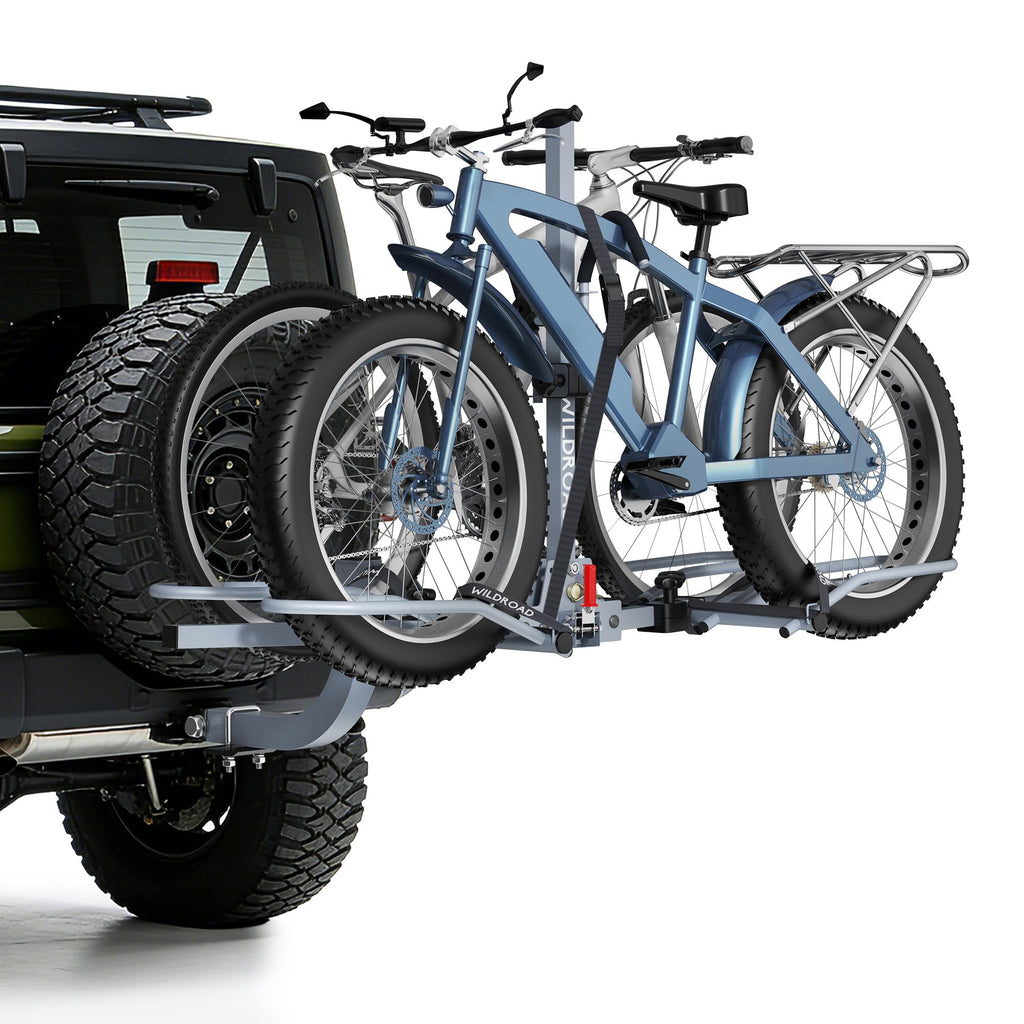 WILDROAD Hitch Bike Rack, Wobble Free Smart Tilting Bike Rack, Foldable 2-Bike Rack for Standard, Fat Tire and E-Bike, 2-Bike 180 lbs Capacity, Fits 2-inch Receiver