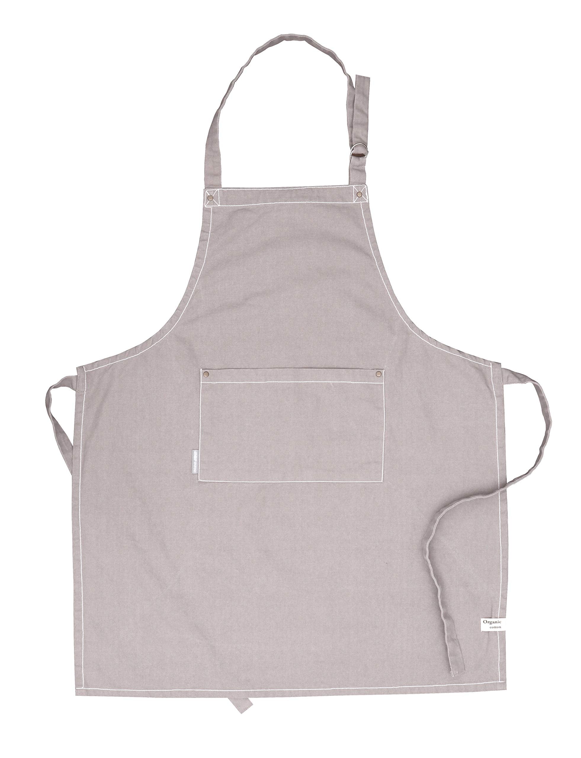 AMOUR INFINI Cotton Aprons for Women with Pocket, Adjustable Strap & Waist Ties - Washable Aprons for Baking, Cooking, Gardening (27.5 x 33 Inches - Blooming Floral)