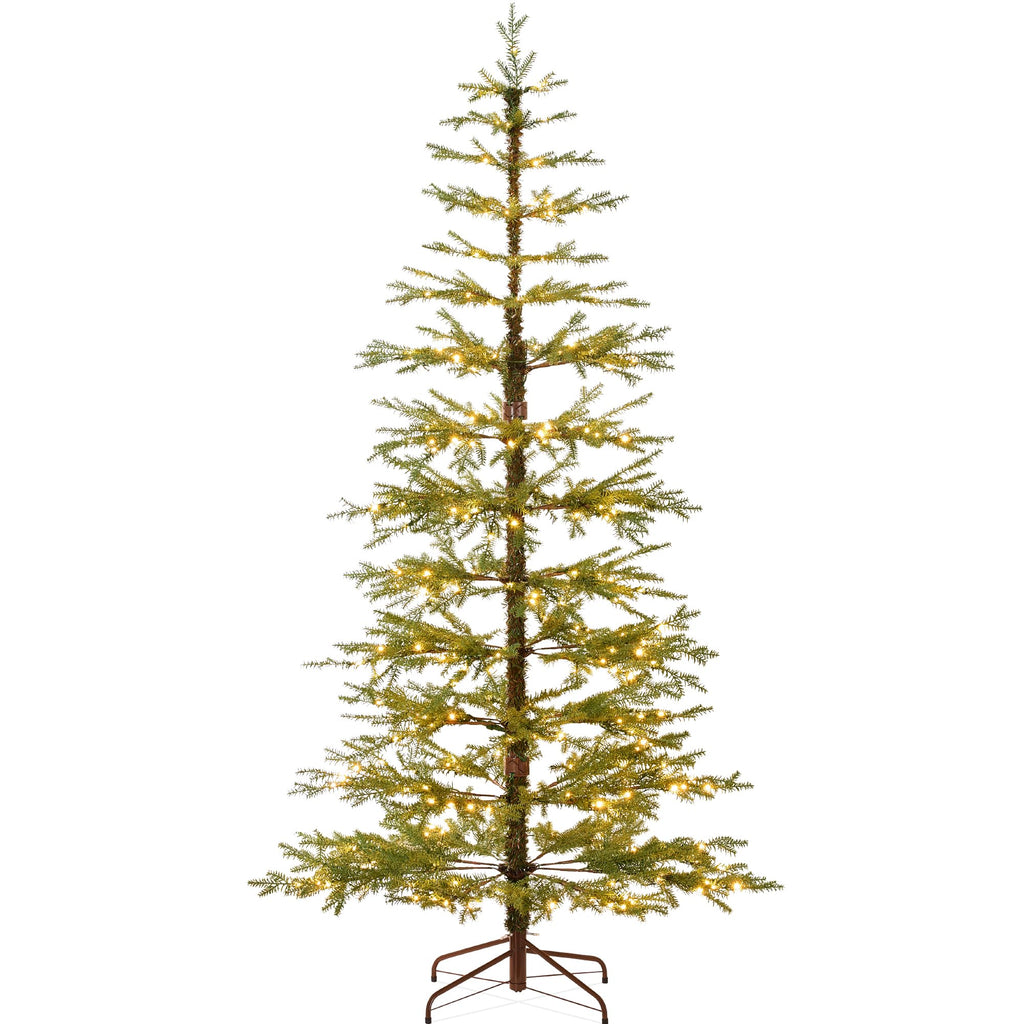 Best Choice Products Pre-Lit Sparse Christmas Tree 4.5ft Artificial Pine Holiday Décor Aspen Noble Fir w/ 2-in-1 White & Multicolor LED Lights