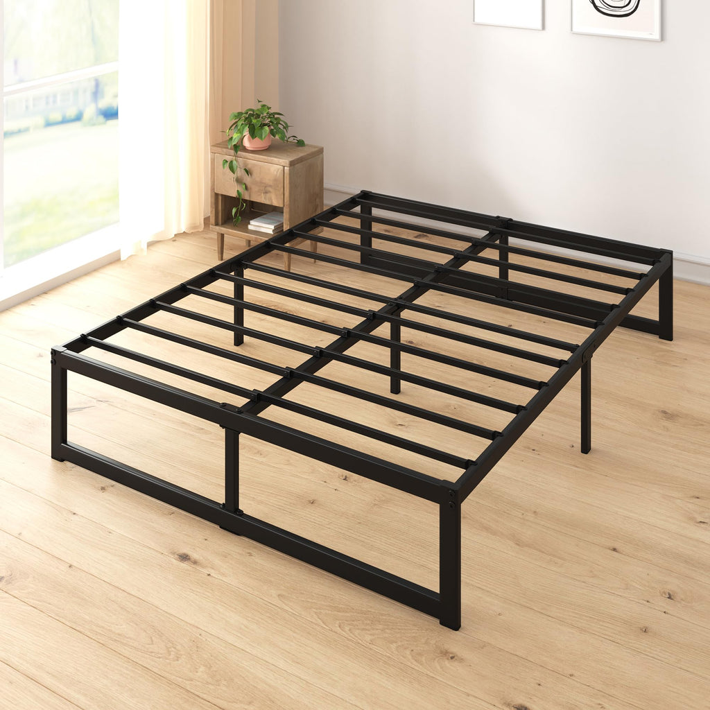 Zinus ABEL 14 Inch Platform Bed Frame, Steel Slat Support, Easy Assembly, No Box Spring Needed, Eco Friendly WonderBox(TM) Packaging, Black, Twin