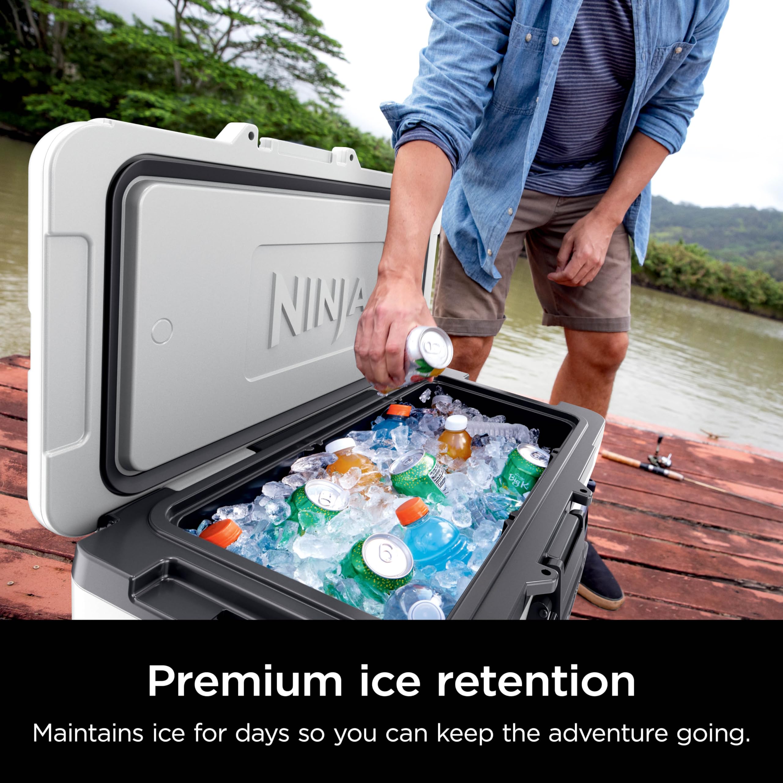 Ninja FrostVault | 65qt Wheeled Cooler with Cold Dry Zone | Integrated Fridge-Temp Dry Storage Drawer | Premium Heavy-Duty Insulated Cooler | Keeps Ice for Days | Charcoal Gray | FB265CG