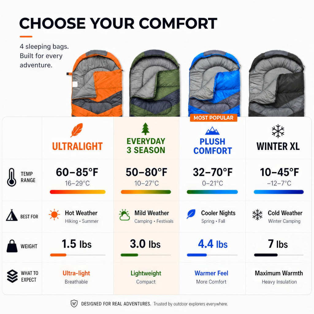 MalloMe Sleeping Bags for Adults Cold Weather & Warm - Backpacking Camping Sleeping Bag for Kids, Girls, Boys - Lightweight Camping Essentials Gear Accessories Hiking Sleep Must Haves Single & Double