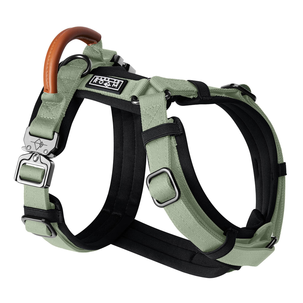 MADE TO ROAM Premium Explorer Harness - Y-Shaped Dog Harness with Adjustable Durable Nylon, Soft Padding, Metal Buckles and Leather Handle for Small, Medium, Large Dogs (Alaska Daybreak, Size 1)