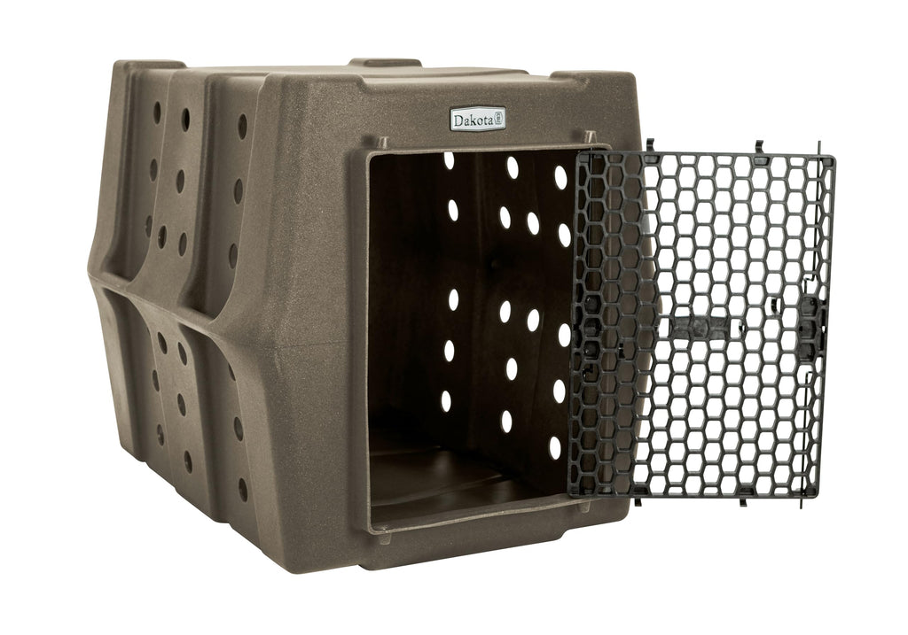 Dakota 283 Canine Rough and Tough Economy Dog Crate w/ Removable Two-Way Door - Heavy Duty Outdoor Kennel for Medium Breed Dogs (Coyote Granite, Intermediate)