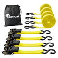 Cartman Ratchet Tie Down, 4Pk 15Ft, 500Lbs Load Cap/ 1500Lbs Break Strength, Cargo Straps for Moving Appliances, Lawn Equipment, Motorcycle in a Truck, with Carry Bag