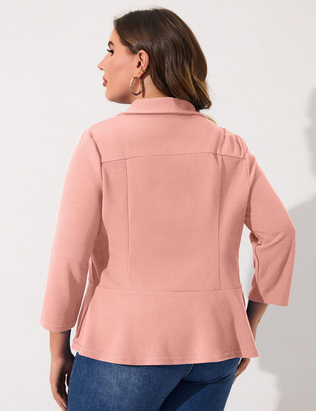 KOJOOIN Women Plus Size Casual Blazer Open Front Long Sleeve Work Office Cardigan Jackets