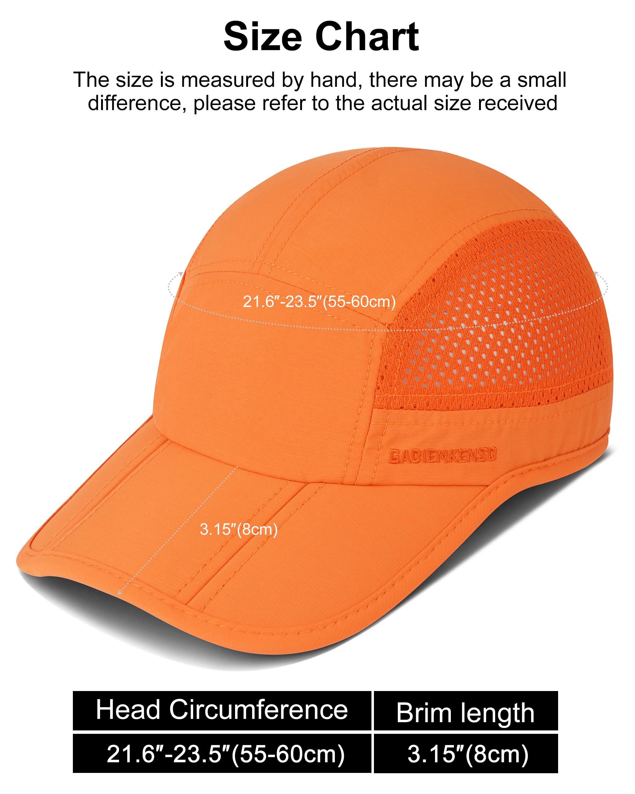 GADIEMKENSD Mens Folding Outdoor Hat Long Brim UPF 50+ Sun Protection