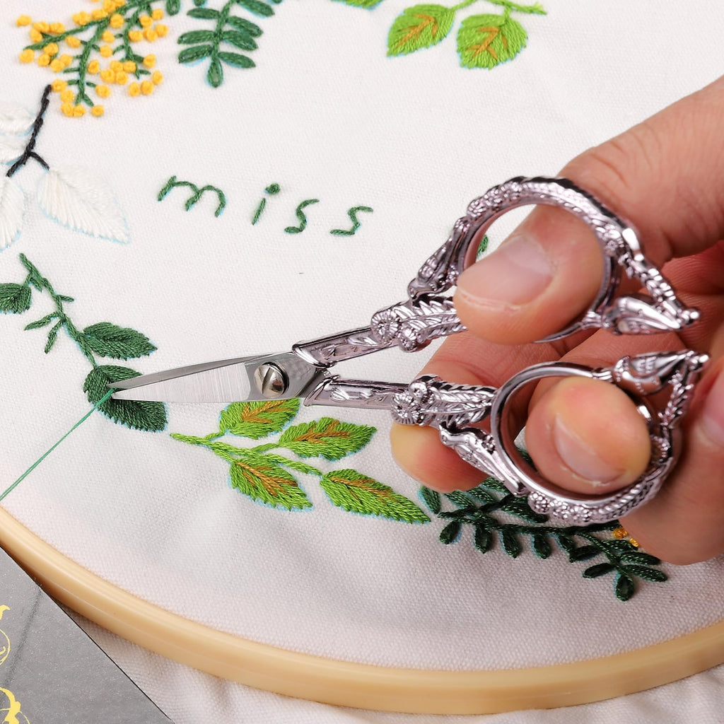 YOUGUOM Small Craft Scissors, Little Travel Sharp Embroidery Scissors All Purpose, Straight Tips Mini Sewing Shears, Precision Detail Thread Cutting Snips