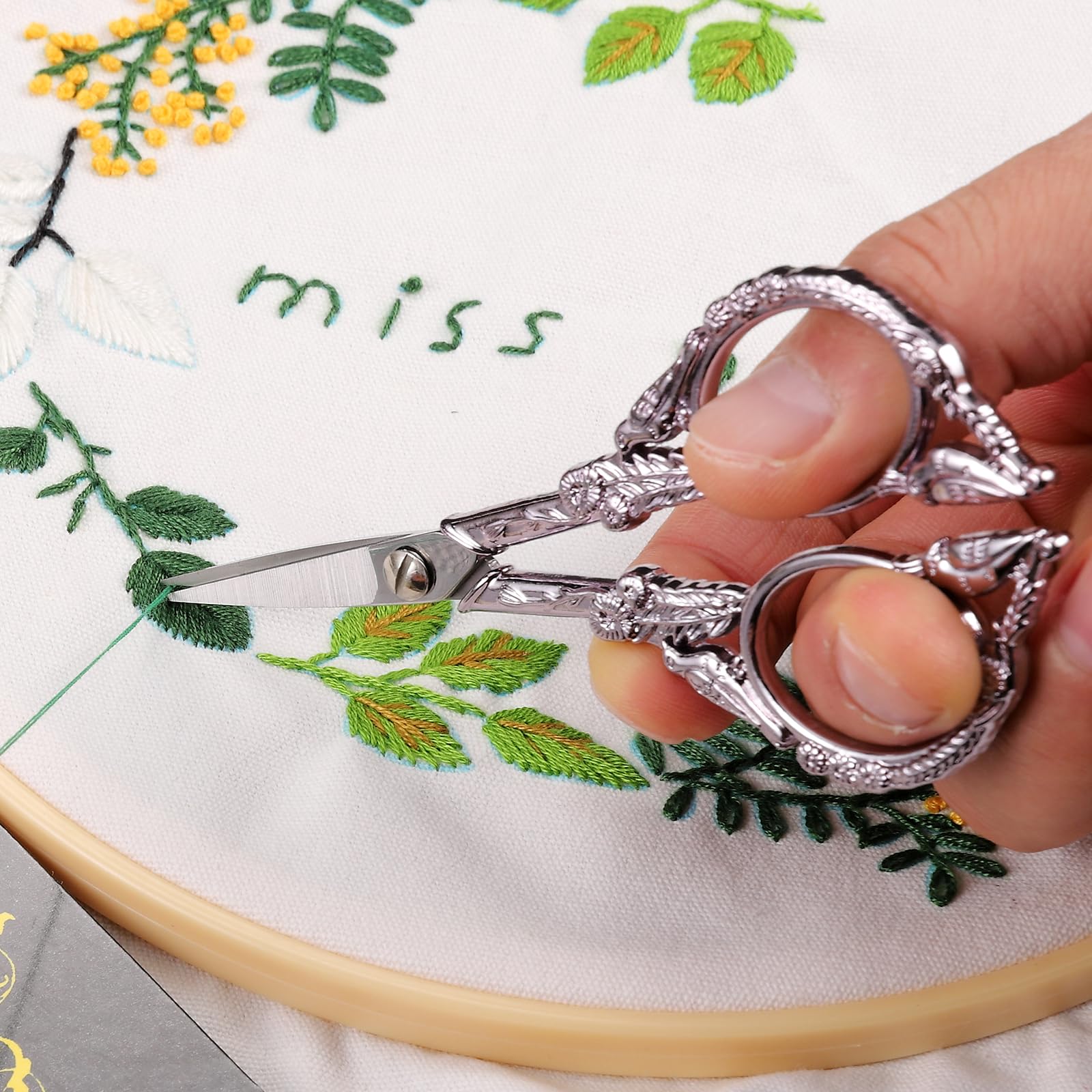 YOUGUOM Small Craft Scissors, Little Travel Sharp Embroidery Scissors All Purpose, Straight Tips Mini Sewing Shears, Precision Detail Thread Cutting Snips