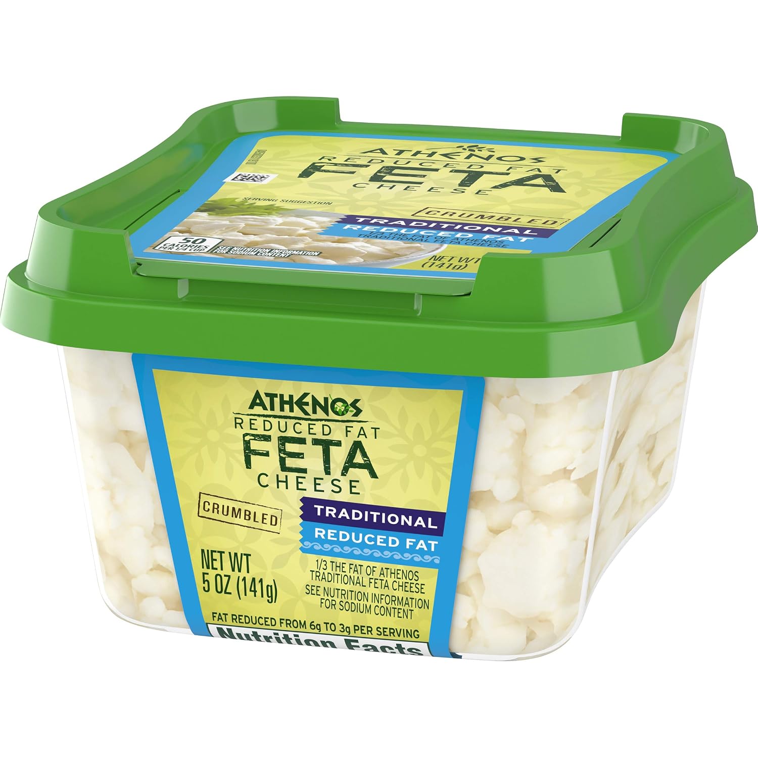 Athenos Traditional Reduced Fat Crumbled Feta Cheese (5 oz Tub)