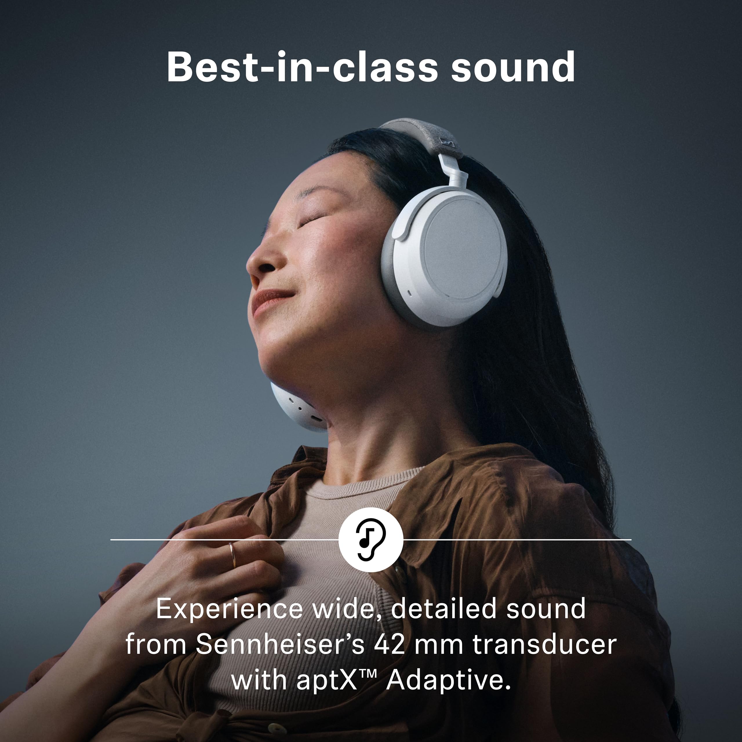 Sennheiser Momentum 4 Wireless Over-Ear Headphones - Bluetooth Headset for Clear Calls with Adaptive Noise Cancellation, Up to 60HR Playtime, Folding Design, 80th Edition
