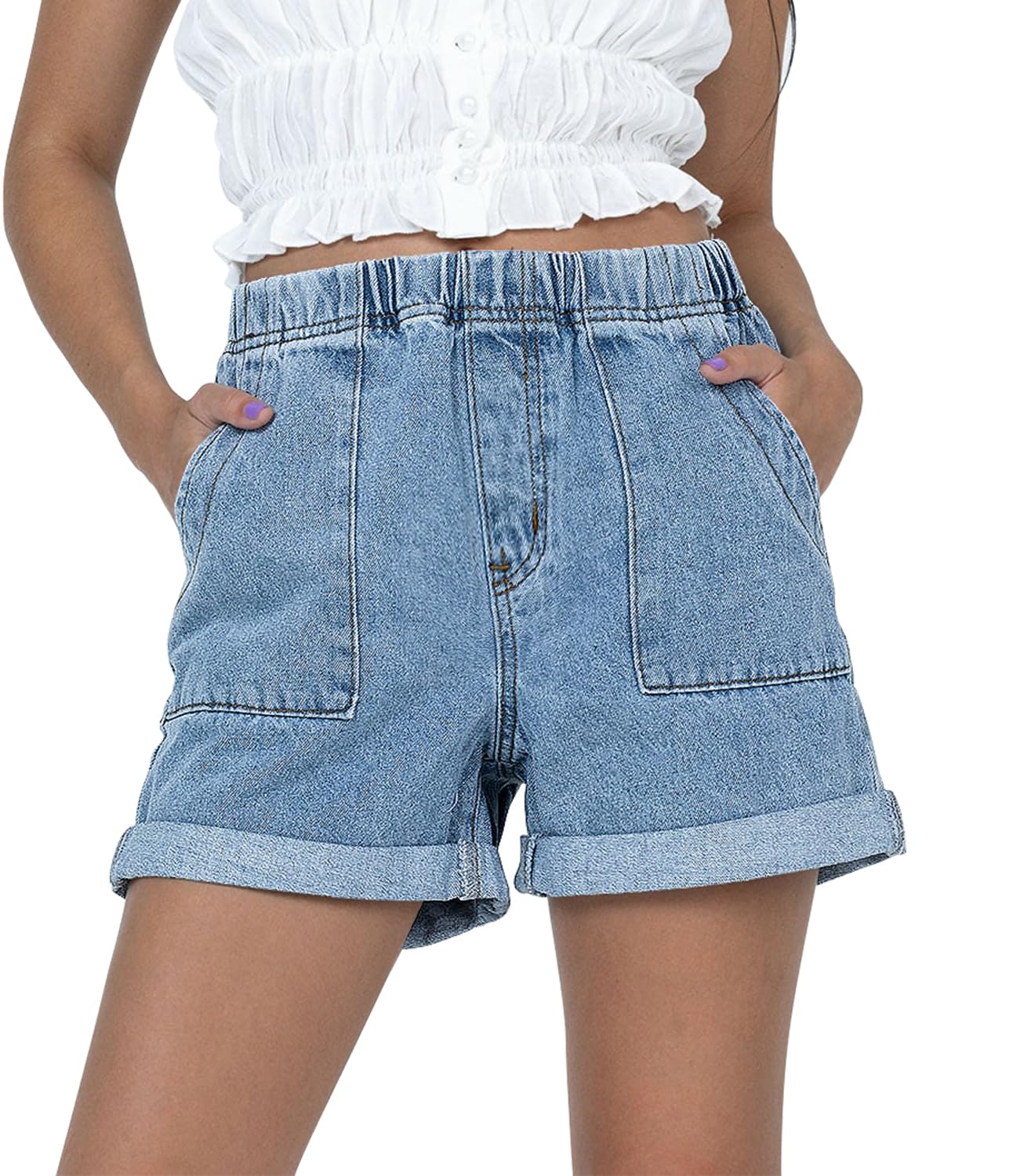 SANMM Jean Shorts Womens Summer Stretchy Denim Casual Hot Short Jorts 2026