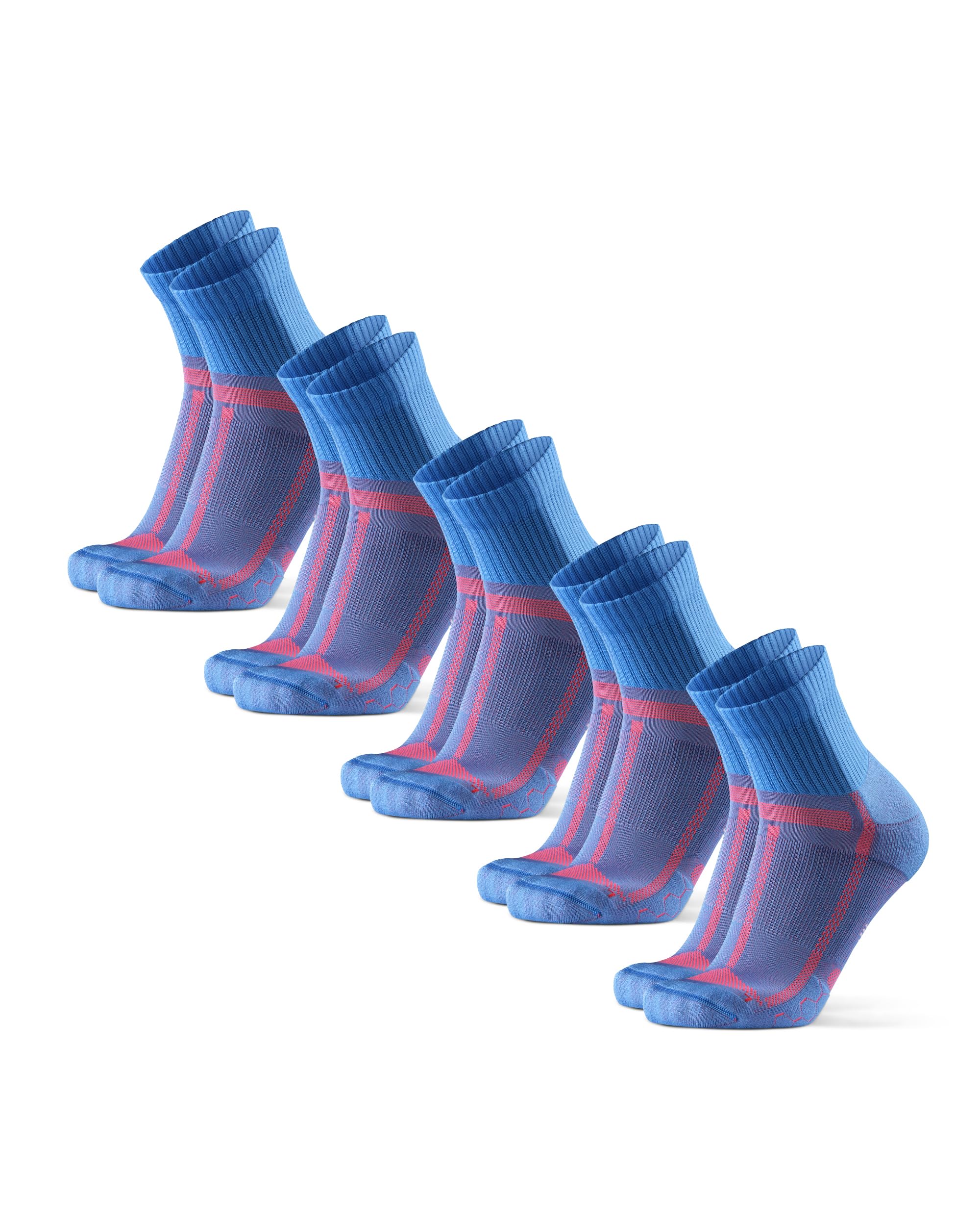 DANISH ENDURANCE Ultra-Comfort Quarter Running Socks, Performance Socks, Men & Women - 3 or 5 Pack