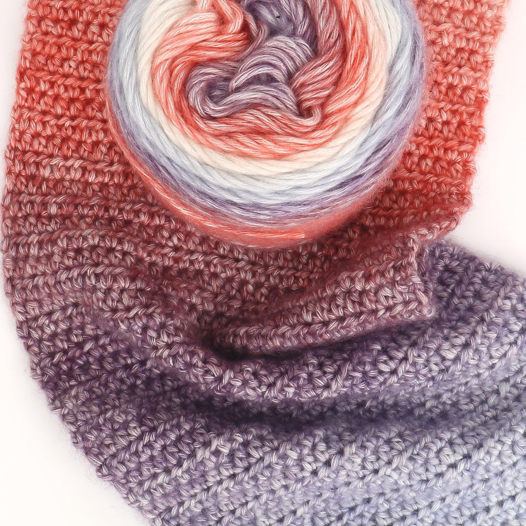 Katech Fairyland Yarn for Crocheting Knitting-Gradient Yarn Cake-4 Pack of 100g/3.52 oz-Soft DK Light Weight #3-60% Cotton 30% Acrylic 10% Wool-Perfect for Scarves, Shawls, Blankets and Garments(A)