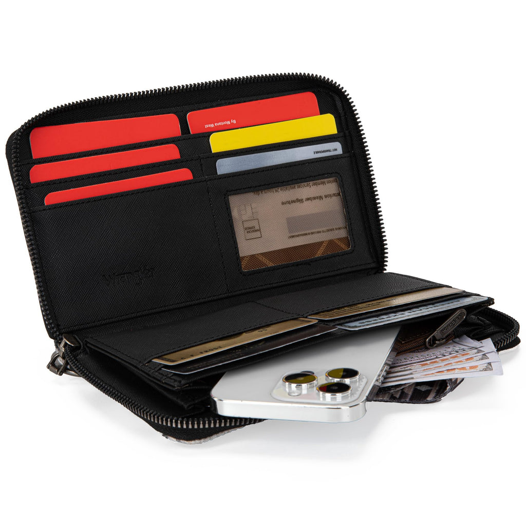 Wrangler Wallet Purse for Women Western Aztec Clutch Wristlet Wallet with Credit Card Holder