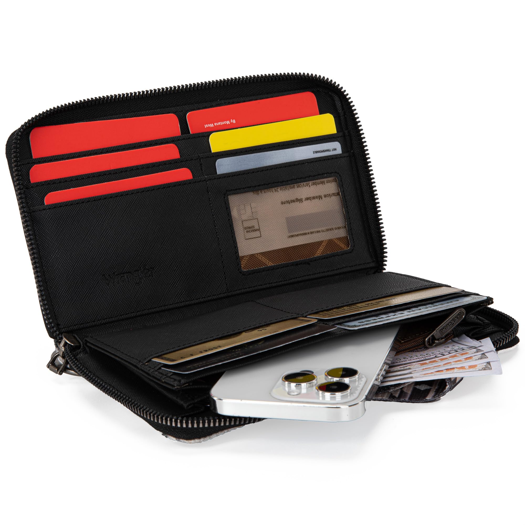 Wrangler Wallet Purse for Women Western Aztec Clutch Wristlet Wallet with Credit Card Holder