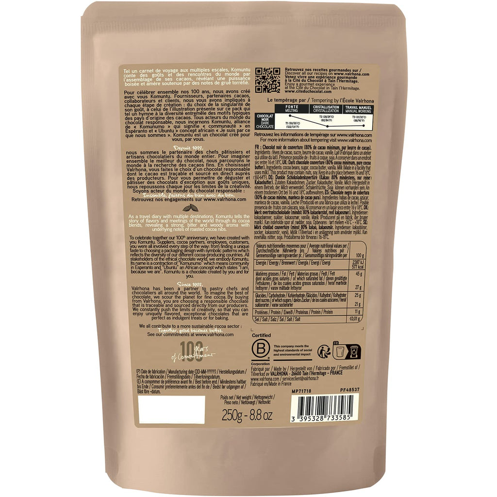 Valrhona Premium Baking Chocolate Discs (Feves), Creamy Milk JIVARA 40% w/Hints of Vanilla and Malt, and Dark Chocolate GUANAJA 70% w/Intense & Smooth with Bitter Notes, For Cookies, Cakes, and more