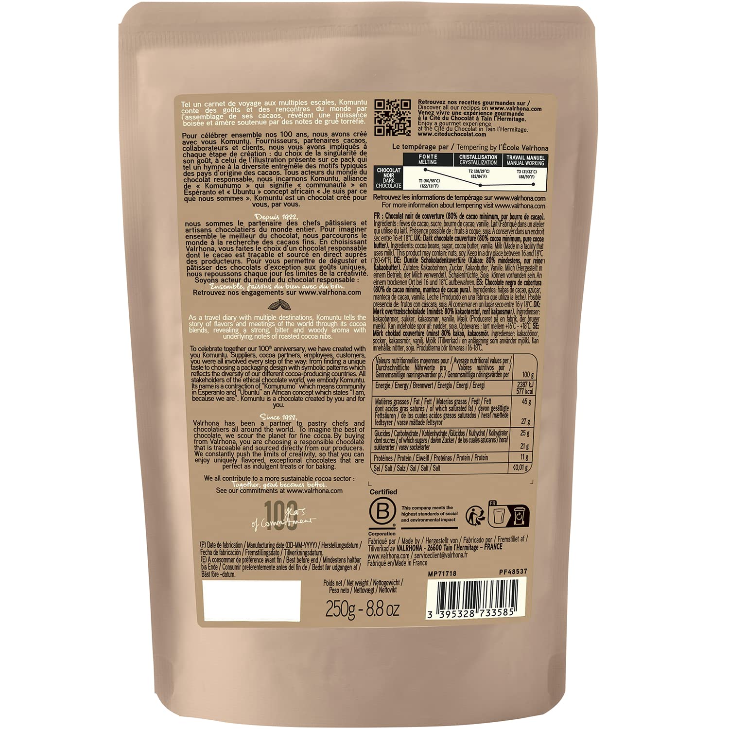 Valrhona Premium Baking Chocolate Discs (Feves), Creamy Milk JIVARA 40% w/Hints of Vanilla and Malt, and Dark Chocolate GUANAJA 70% w/Intense & Smooth with Bitter Notes, For Cookies, Cakes, and more