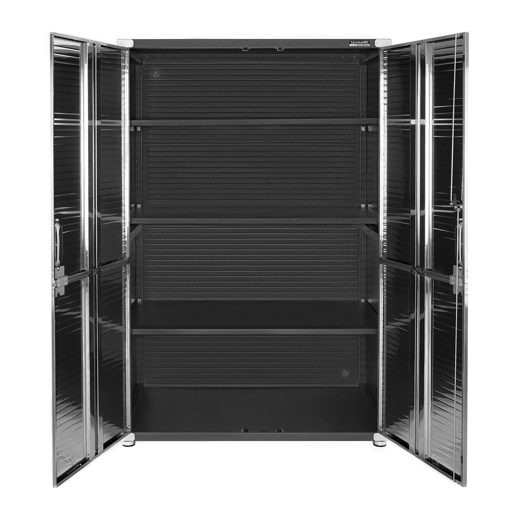 Seville Classics UltraHD Solid Steel Lockable Metal Storage Cabinet Locker Organizer, w/Adjustable Shelves for Garage, Warehouse, Office, Classroom, Granite, 30" W x 18" D x 72" H