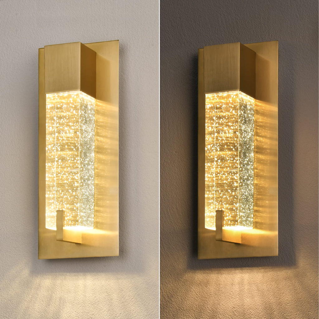 WOSHITU LED Wall Sconce Light: 11 Inch Gold Modern Sconces Wall Lighting 3000K Dimmable Crystal Wall Lamps Indoor Bathroom Sconce Wall Mount Light Fixtures for Living Room/Bedroom/Hallway