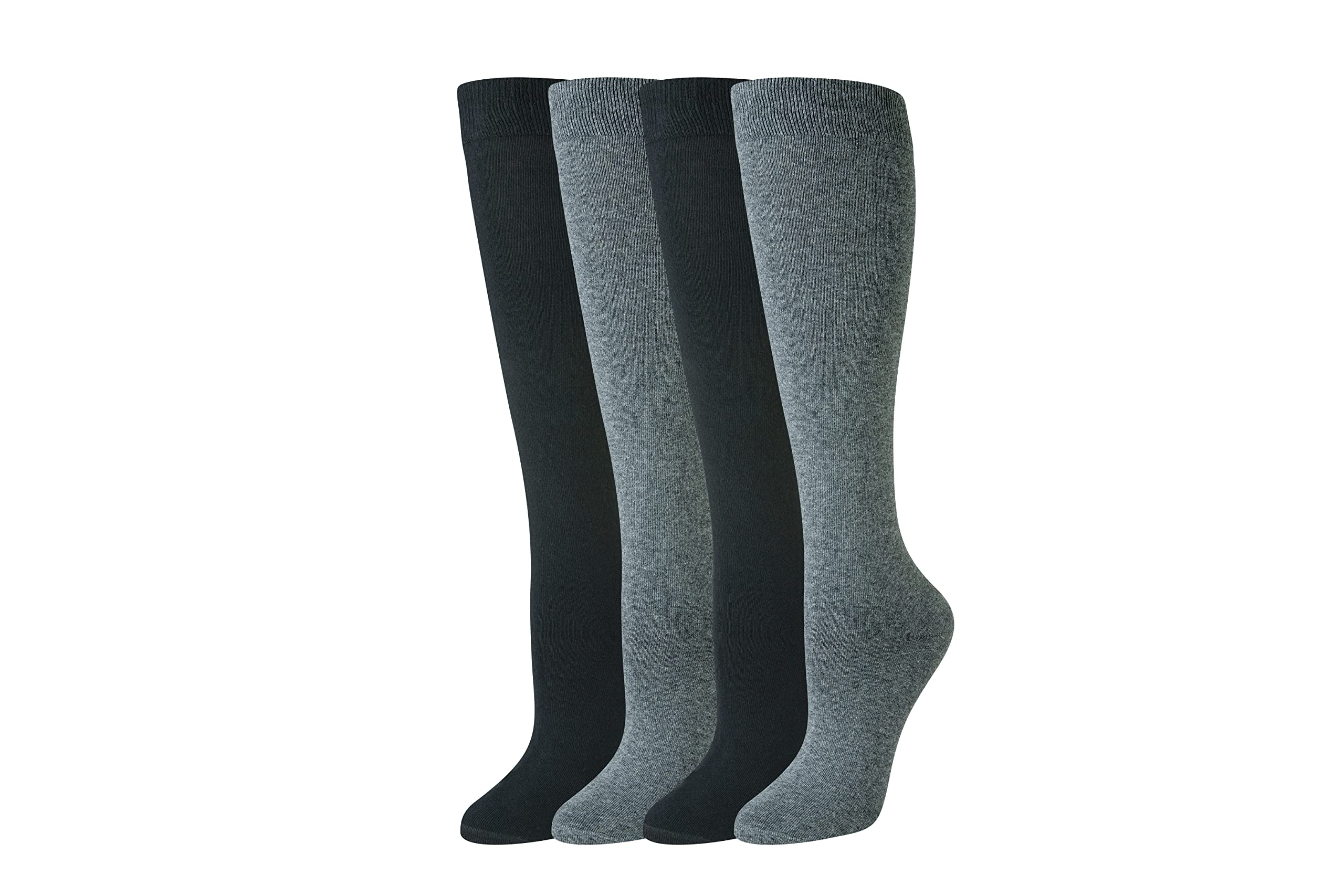 Amazon Essentials Women's Comfortable Cotton Knee High Socks, 4 Pairs
