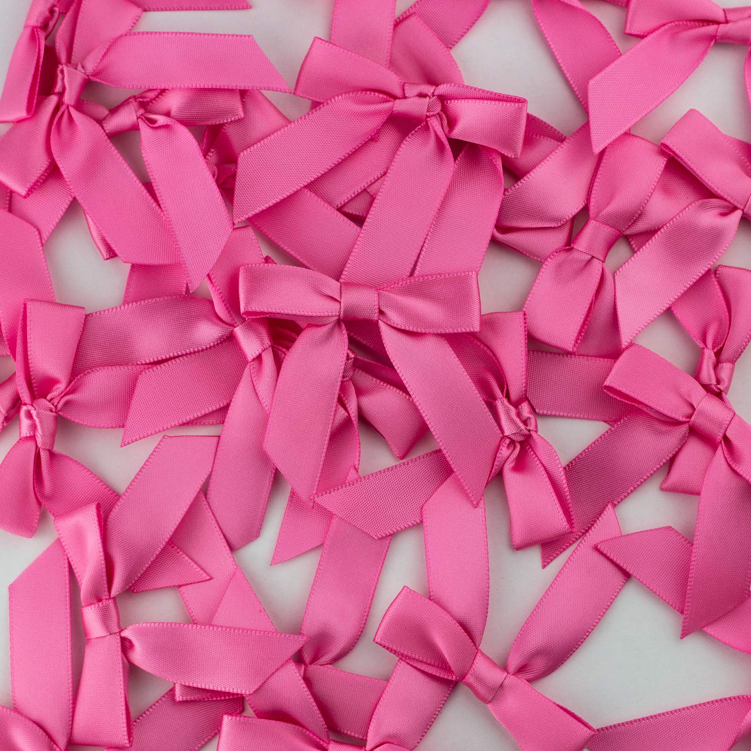 7Rainbows 50pcs Boutique 1.5" Black Satin Ribbon Mini Bows for Craft Sewing Scrapbooking Wedding and Gift Wrapping