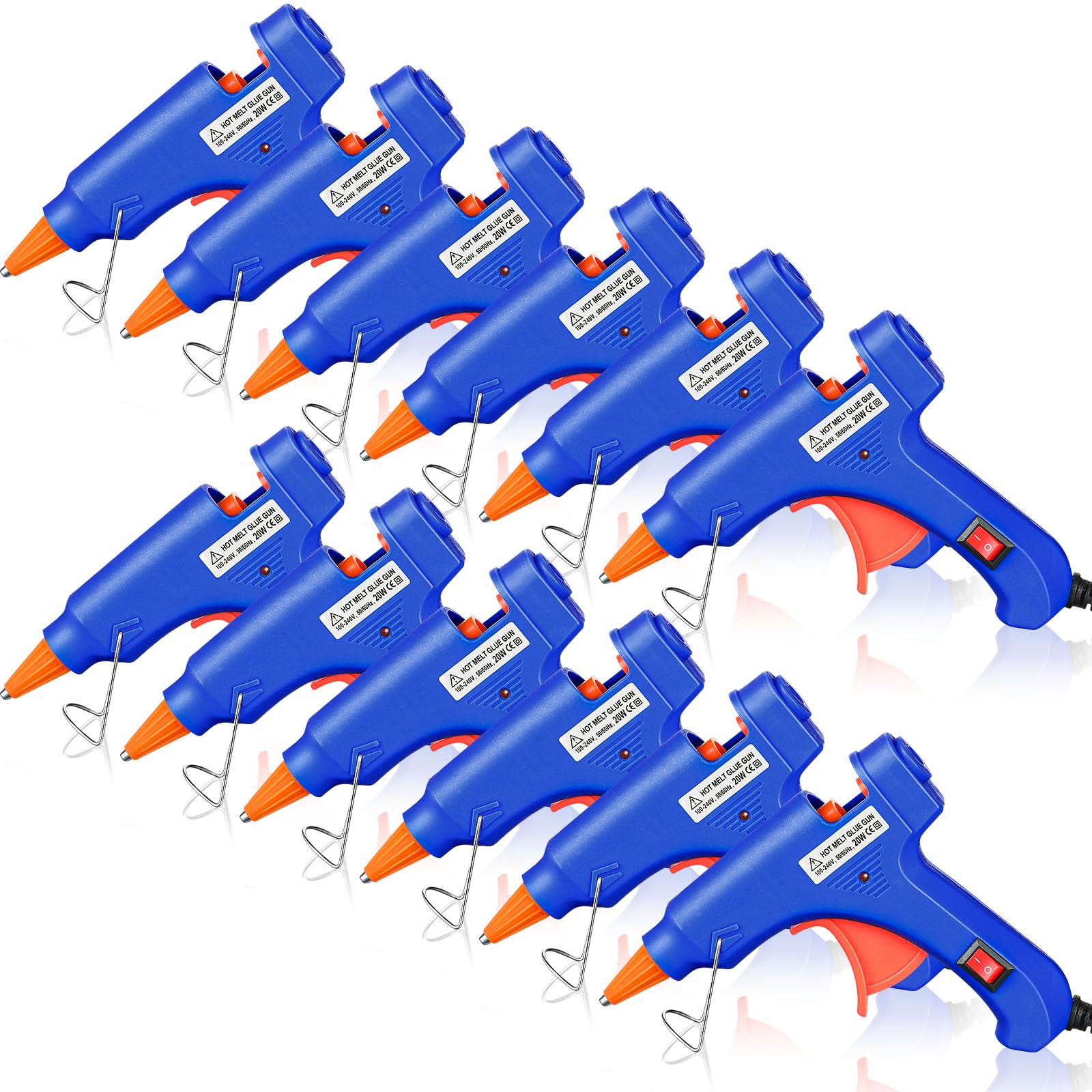Zhengmy 6 Pcs Mini Glue Gun Crafts Hot Melt Guns Low Temp Glue with Burn Protection Fast Preheating and Easy Squeeze Trigger for School DIY Arts Class Projects Home Quick Repairs, 20 W (Multicolor)