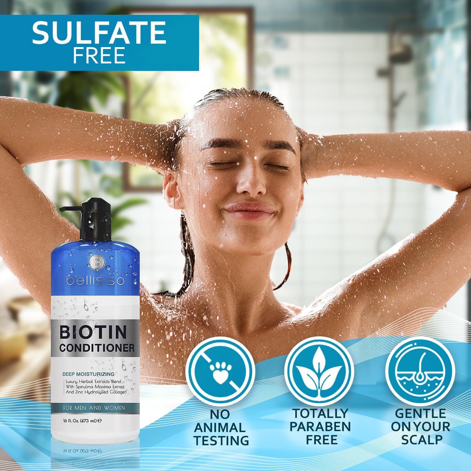 Apple Cider Vinegar Conditioner - Sulfate Paraben and Silicone Free - For Dry, Damaged and Oily Hair - Anti Dandruff Product for Fine Itchy Scalp Build Up - Cleansing Treatment for Women and Men