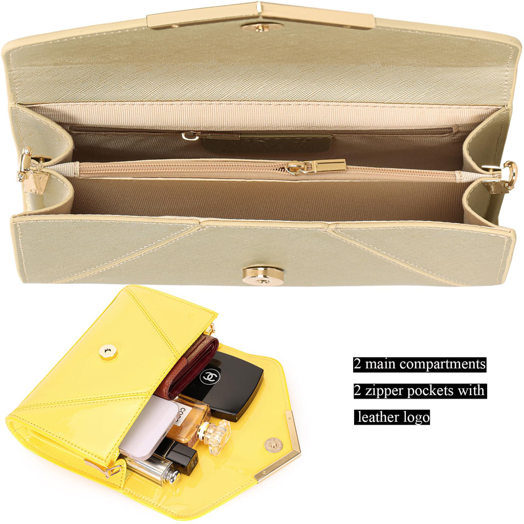 DEXMAY Women Envelope Clutch Faux Saffiano Leather Evening Handbag Foldover Clutch Bag Formal Dressy Purse