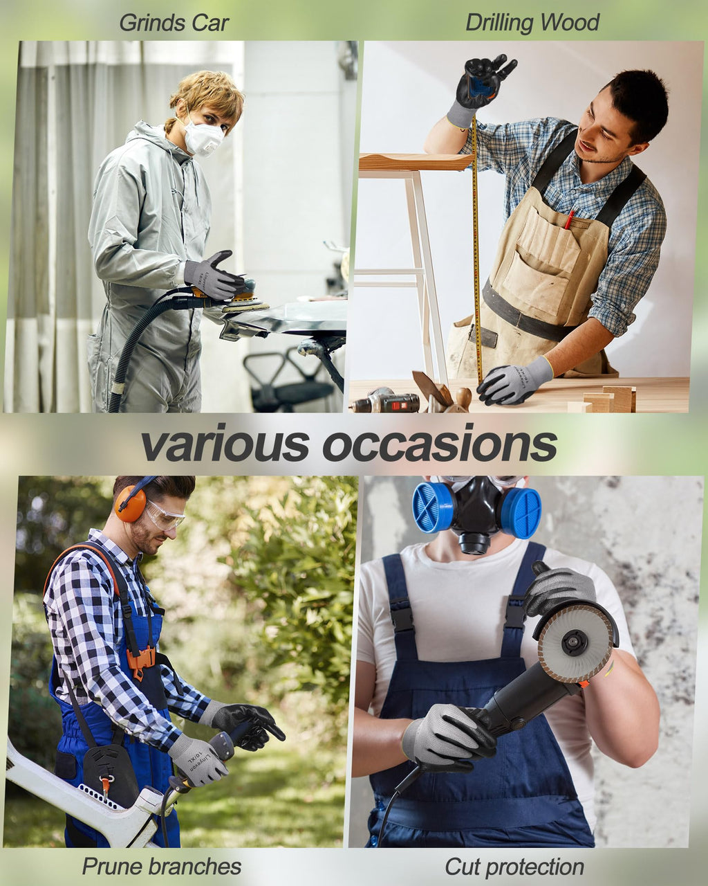 Maxcheck PU Coated Gloves Bulk, Reusable Rubber Safety Gloves for Men Women Work Warehouse, Mechanic, Woodworking
