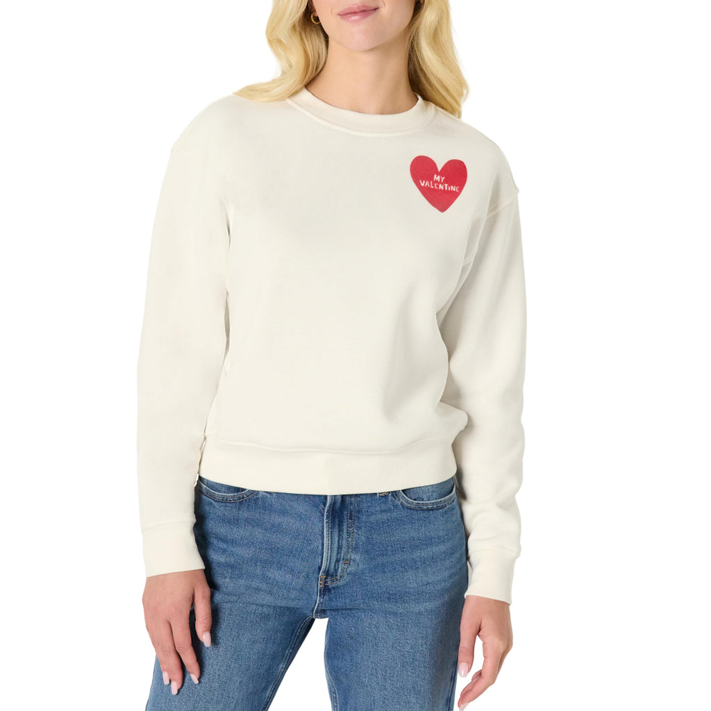 Amazon Essentials x Sofia Grainge Women's Relaxed Fit Boxy Drop Shoulder Crewneck Sweatshirt
