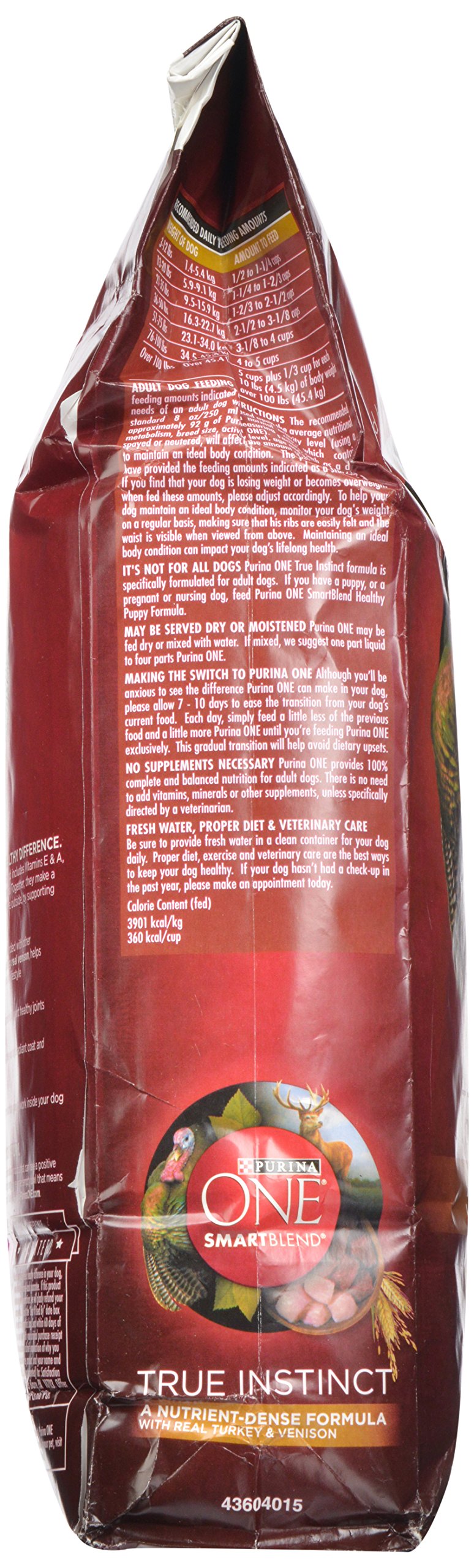 Purina ONE Natural High Protein Dry Dog Food Dry True Instinct with Real Beef and Salmon With Bone Broth and Added Vitamins, Minerals and Nutrients - 15 lb. Bag