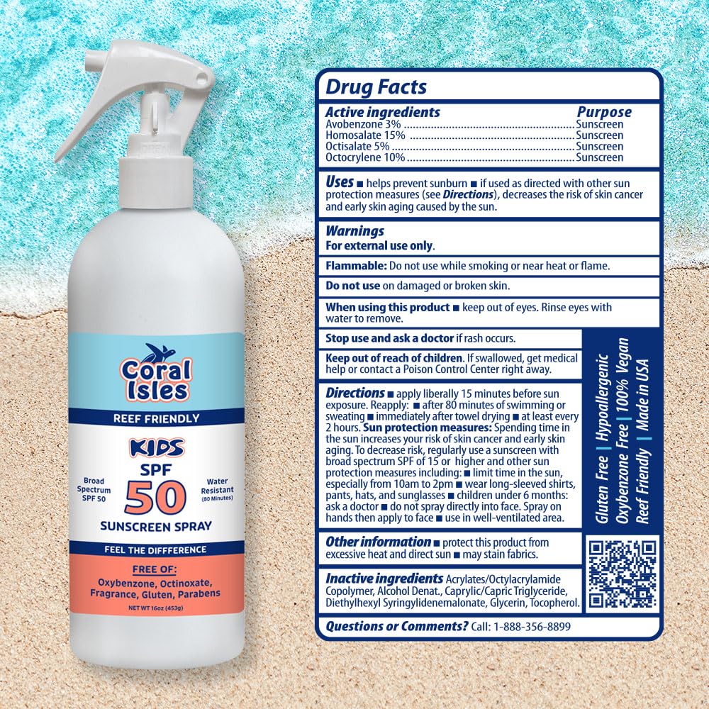 Coral Isles by Rocky Mountain Sunscreen | SPF 30 Lotion | Broad Spectrum UVA/UVB Protection | Hawaii Reef-Safe Act Compliant | Oxybenzone & Octinoxate Free | Water Resistant 80 Min. | 32 Fl Oz