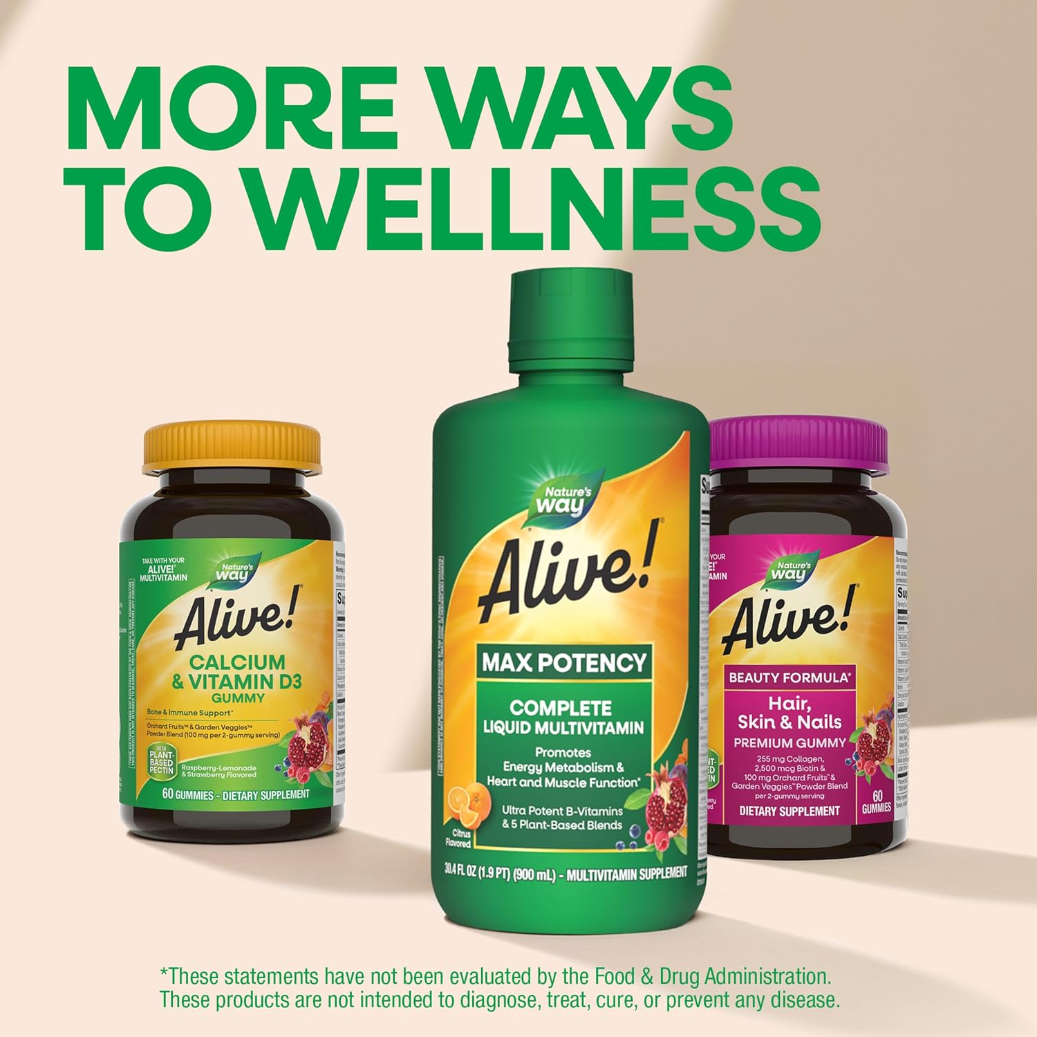 Nature's Way Alive! Max Potency Complete Liquid Multivitamin, Liquid Vitamin Promotes Energy Metabolism, Heart & Muscle Function* with Vitamins A, B, C, D, Multivitamins for Women & Men, 30.4 Fl Oz