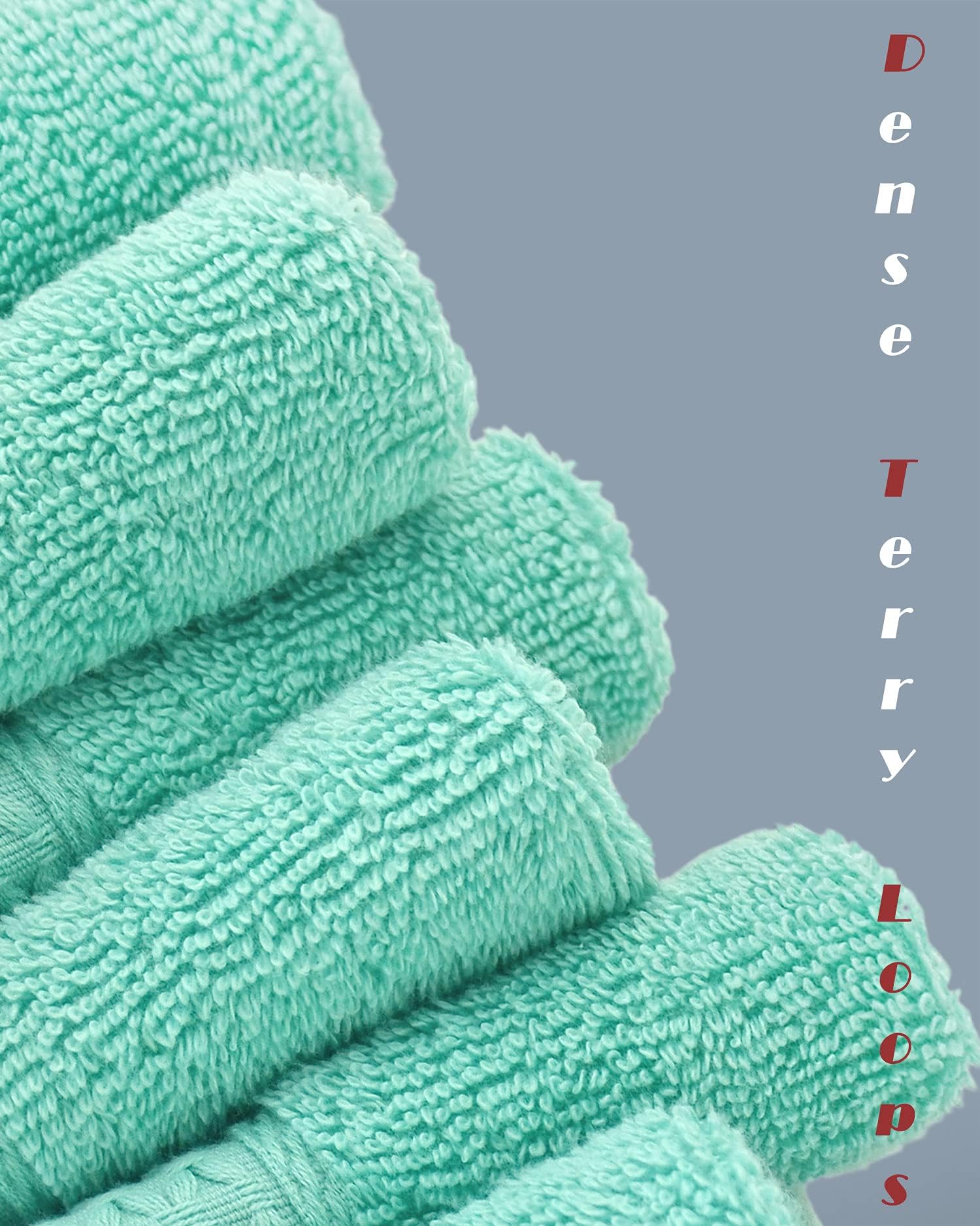 Cleanbear Face-Cloth Washcloths Set,100% Cotton, High Absorbent, 6-Pack 6 Colors, Size13 x13-deep Color