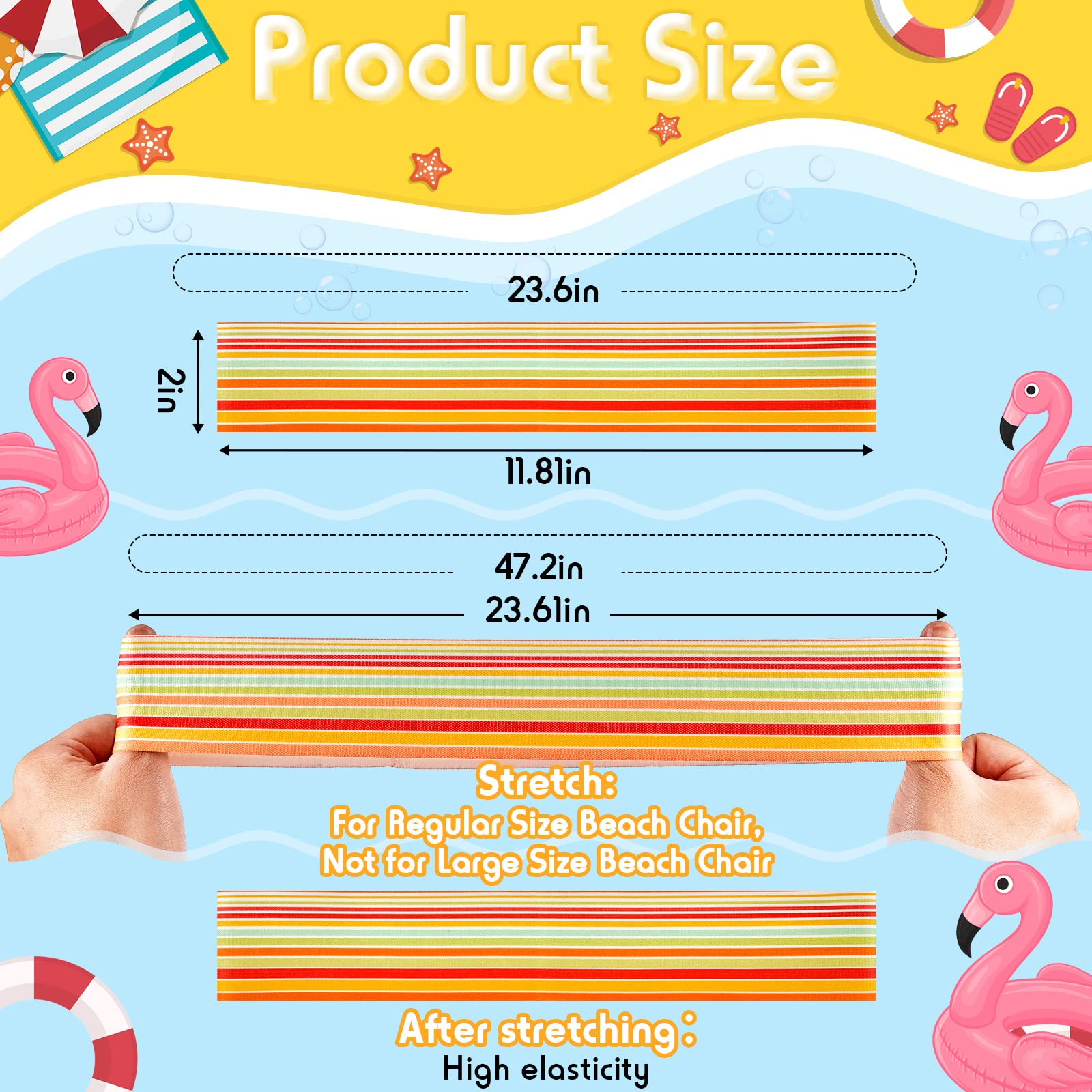 Boao 4 Pack Towel Bands for Beach Chair, Pool & Cruise Essentials, Elastic and Windproof, Towel Chair Clips Lounge Strap Holder, Cruise Ship Accessories (American Flag)