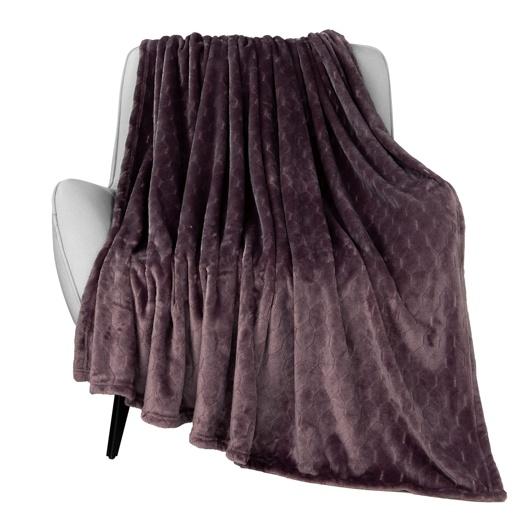 TOONOW Fleece Blanket Fuzzy Plush Throw Blanket 50" x 60", Super Soft Fluffy Bed Blanket Geometric Pattern Comfy Microfiber Flannel Blankets for Couch, Bed, Sofa, Black