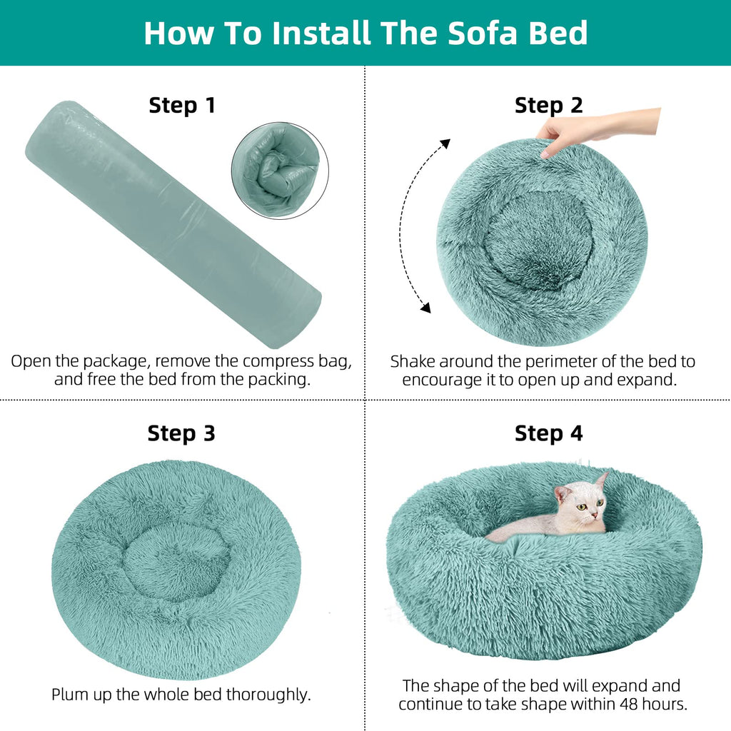 Nisrada Cat Beds for Indoor Cats,15.7 Inch Small Cats Beds, Washable-Round Pet Bed for Puppy and Kitten with Slip-Resistant Bottom