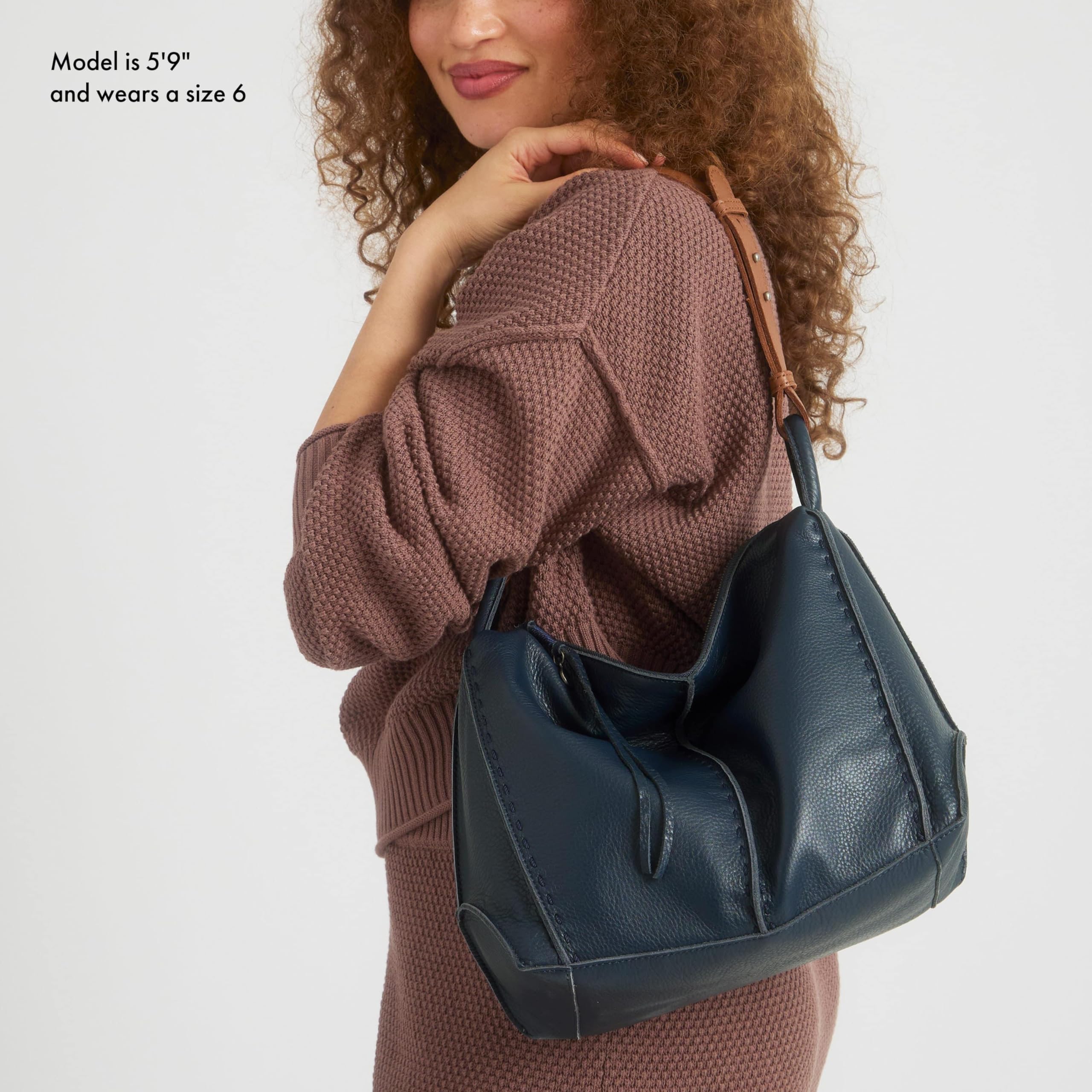 The Sak Los Feliz Hobo Purse - Premium Large Leather Women's Handbag for Everyday & Travel - Durable Purse With Zipper Pocket
