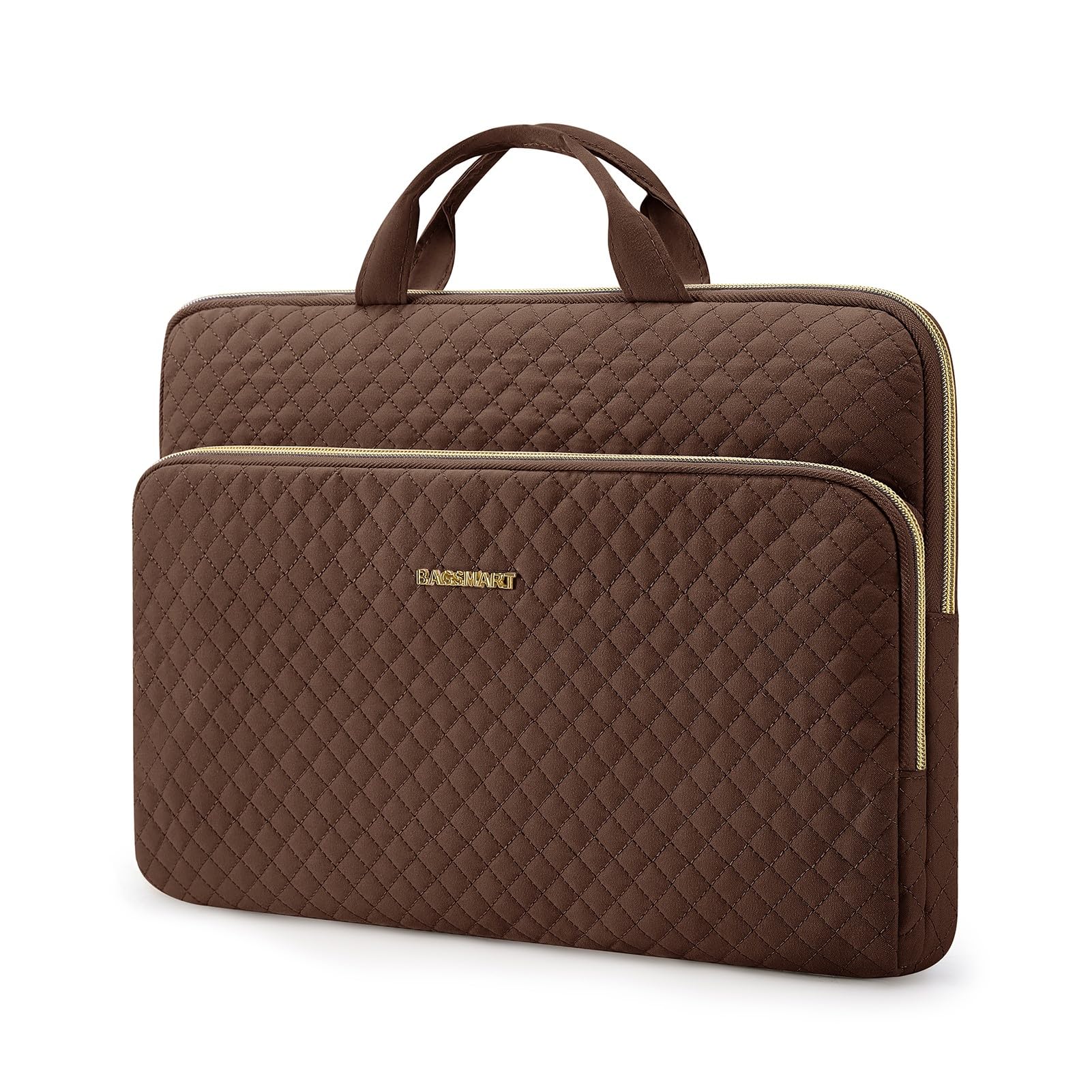 BAGSMART Laptop Case Compatible with 13-13.3 inch Notebook,Compatible with MacBook Pro 14 Inch,MacBook Air,Protective Carrying Bag with Pocket,Handles, Beige