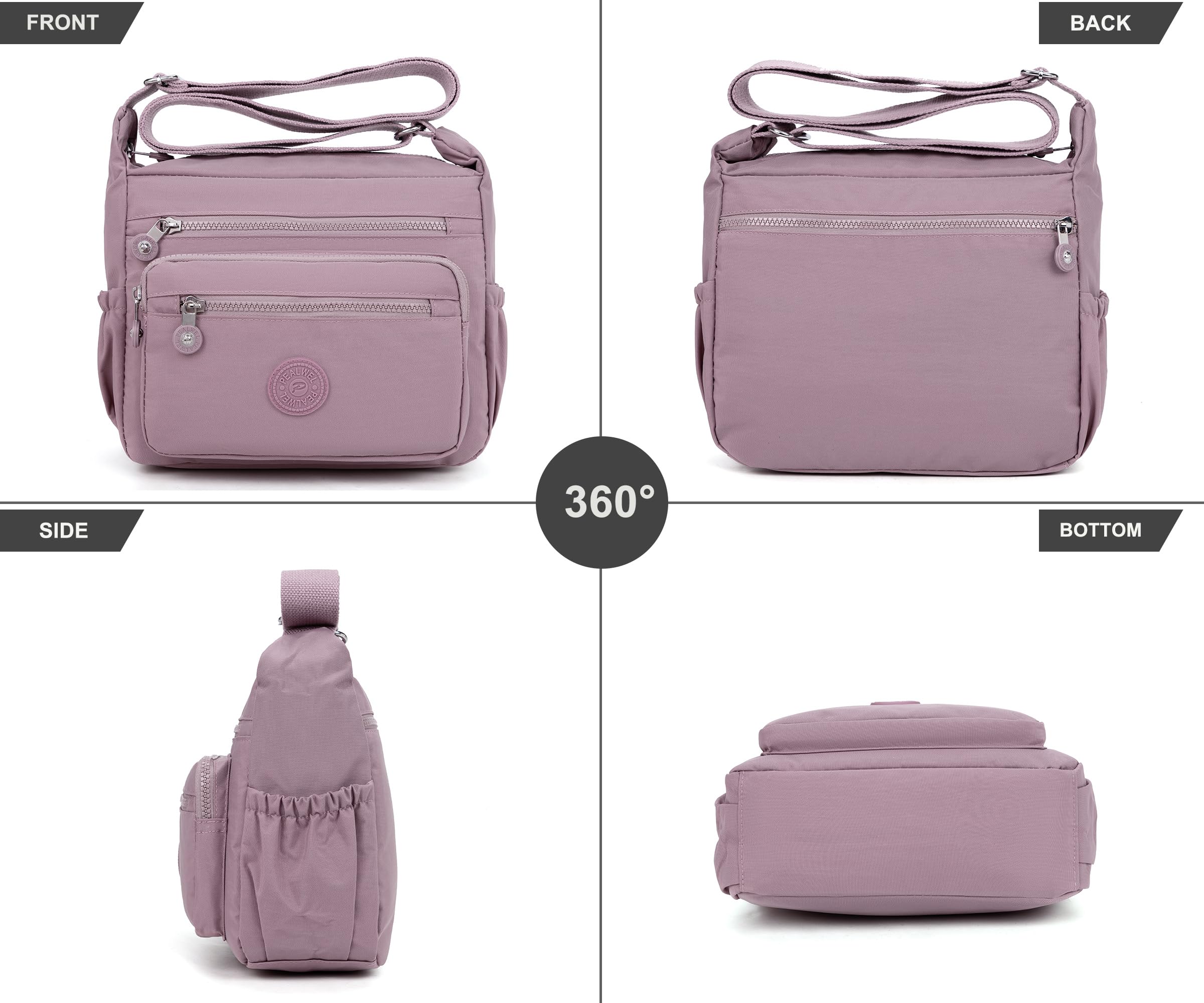 Pealwel Women Shoulder Handbag Roomy Multiple Pockets Bag Ladies Crossbody Purse Tote Top Handle Satchel
